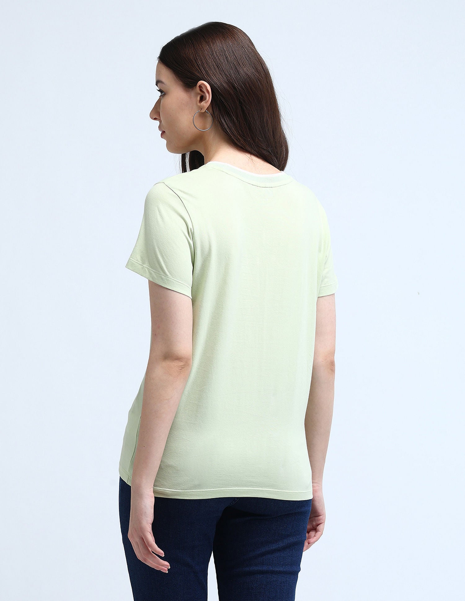 Tipped Neck Pure Cotton T-Shirt Mint - U.S. POLO ASSN. | Large