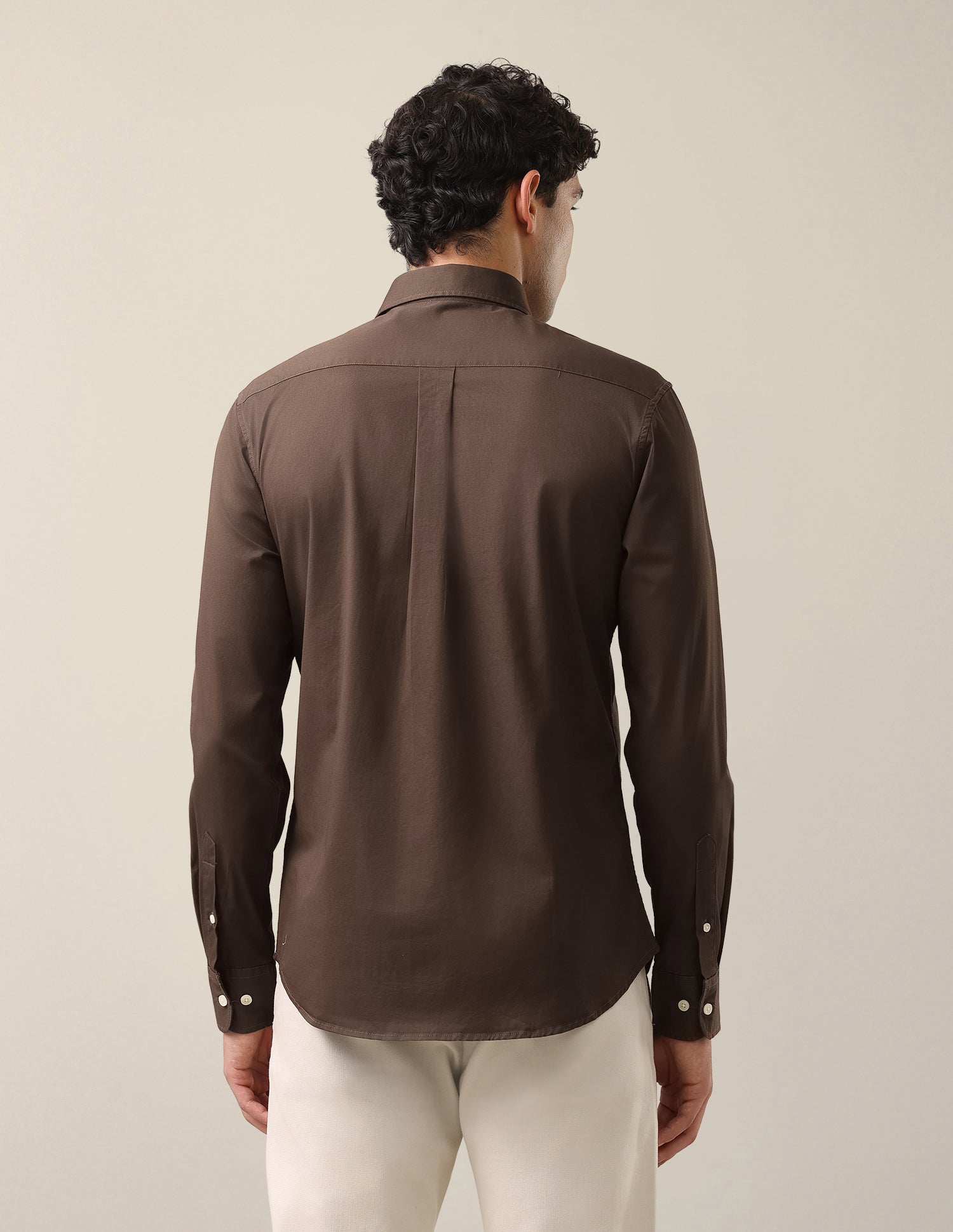 Solid Twill Shirt Dark Brown - U.S. Polo Assn. India | Large