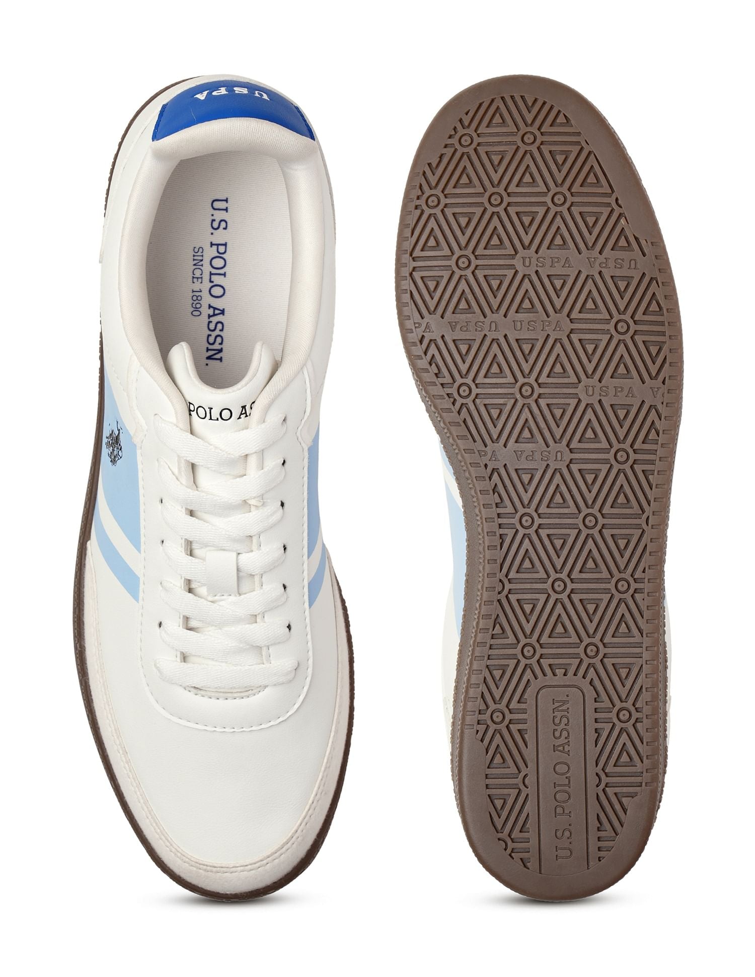 Men Hilton Colourblocked Sneakers Off White - U.S. Polo Assn. India | Large