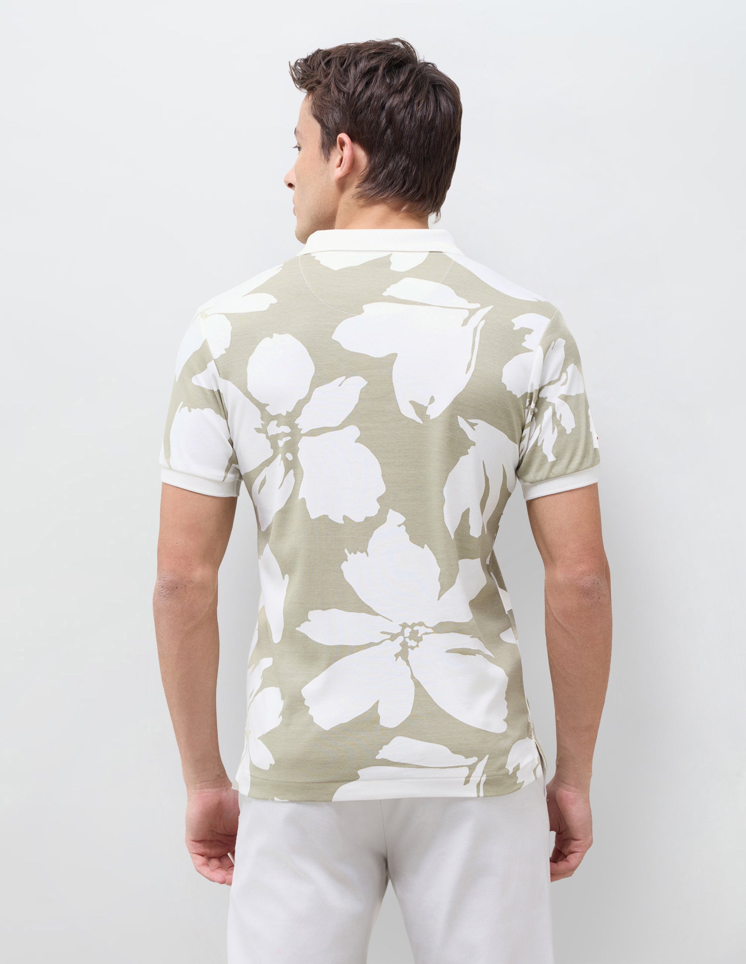 Floral Printed Slim Fit Polo Shirt Olive - U.S. Polo Assn. India | Large