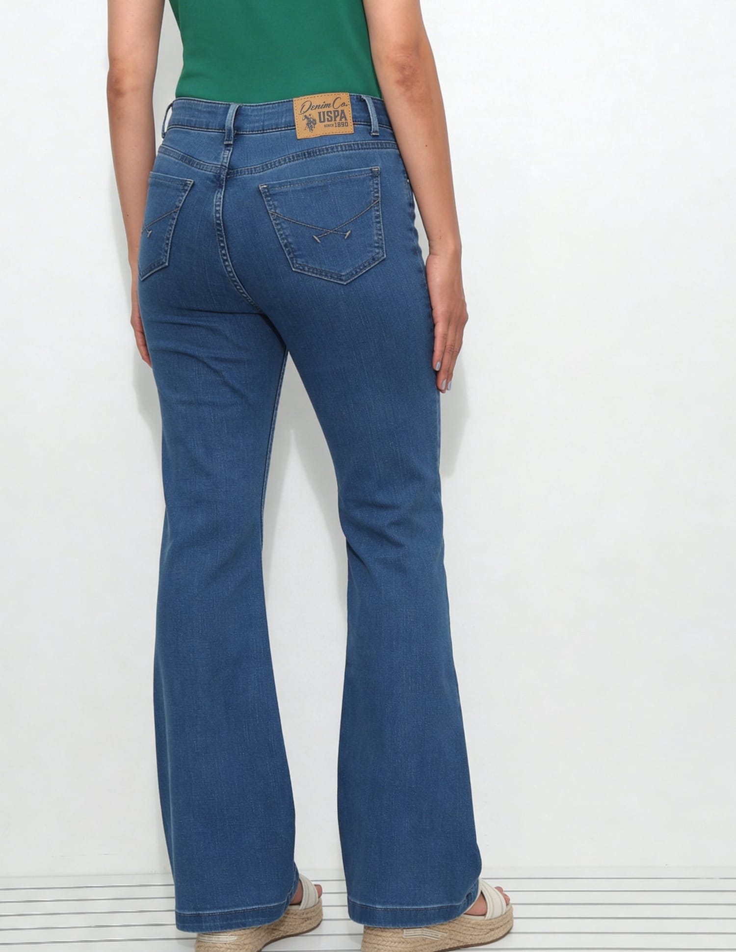 High Rise Flared Fit Jeans Blue - U.S. Polo Assn. India | Large