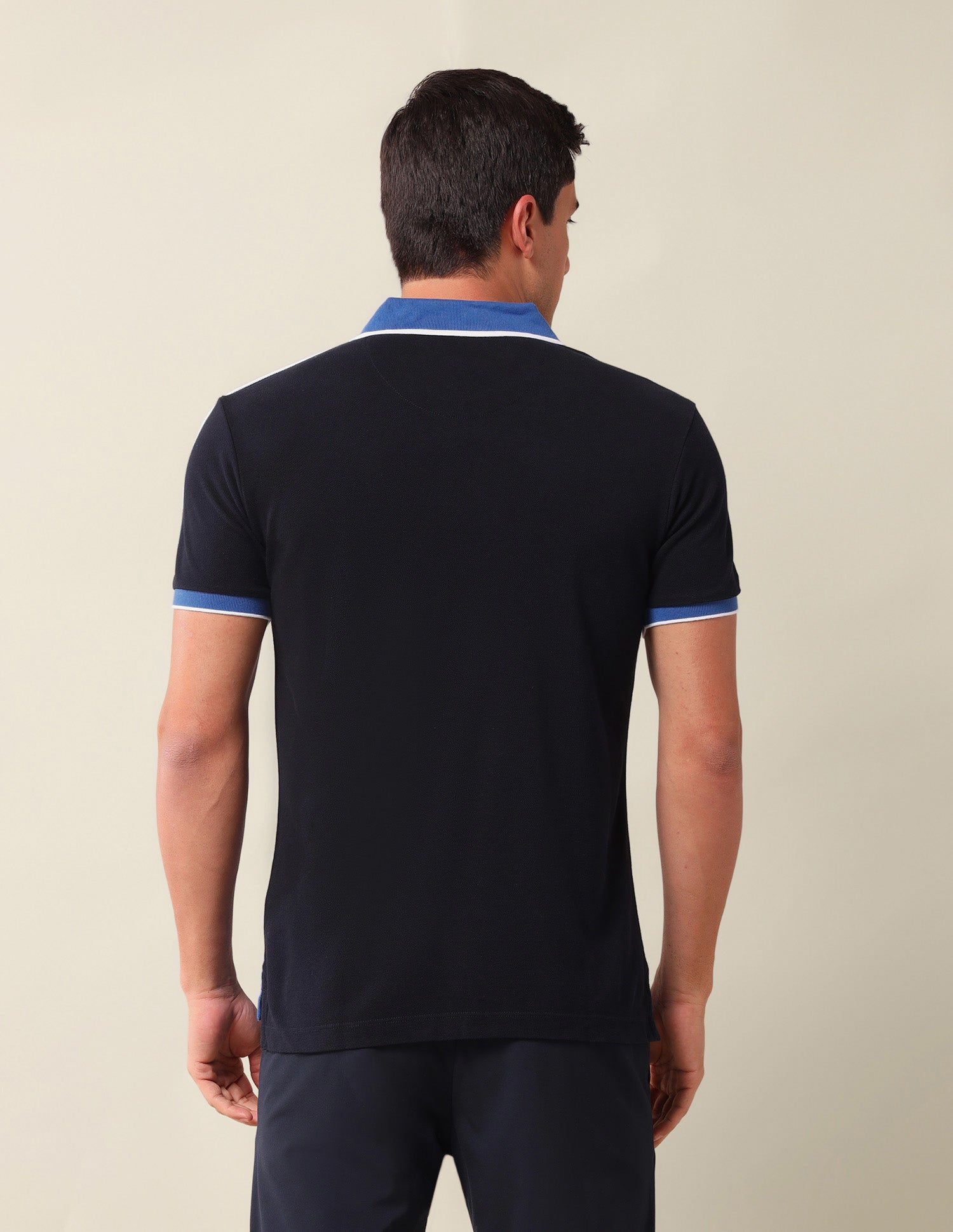 Colourblocked Slim Fit Polo Shirt Blue - U.S. Polo Assn. India | Large