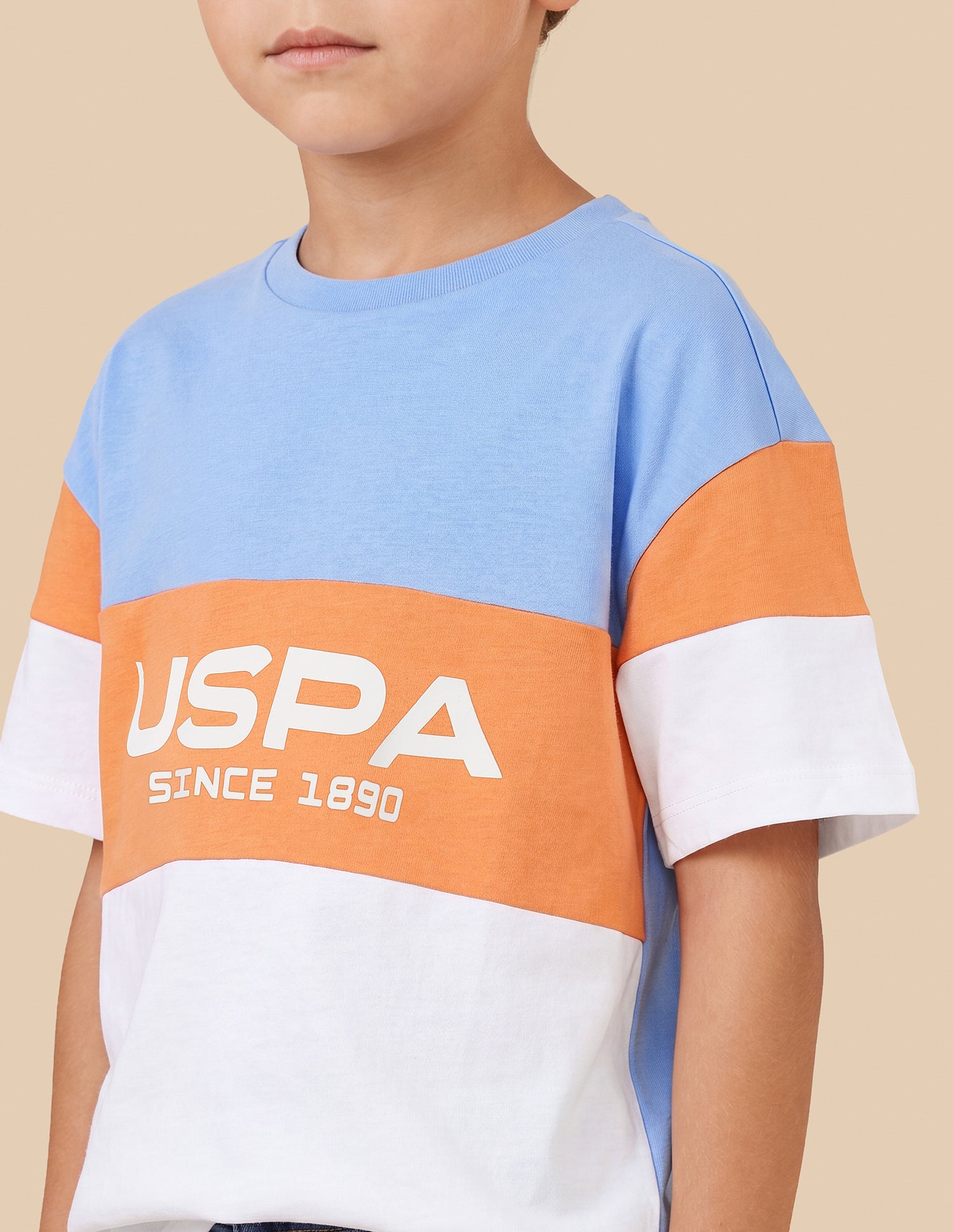Colour Blocked Oversized Fit T-Shirt Off White - U.S. Polo Assn. India | Large
