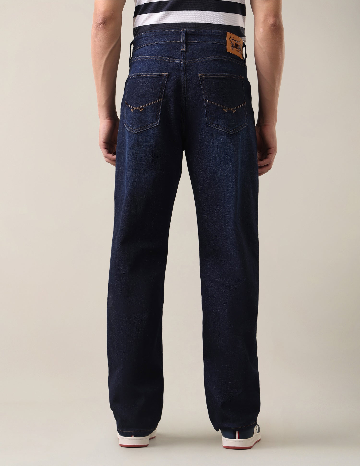 Logan Loose Straight Fit Blue Jeans Dark Indigo - U.S. Polo Assn. India | Large