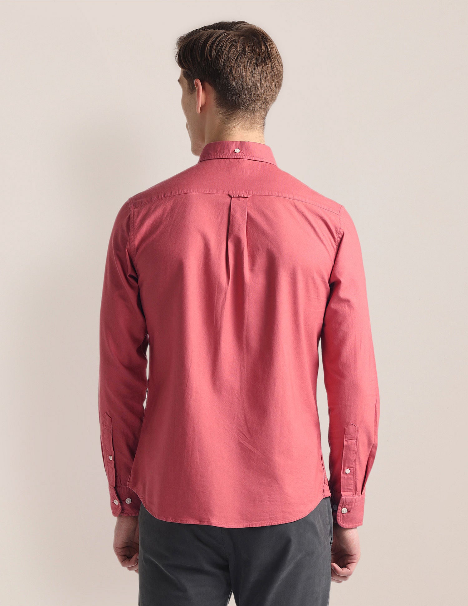 Button Down Collar Solid Shirt Rust - U.S. Polo Assn. India | Large
