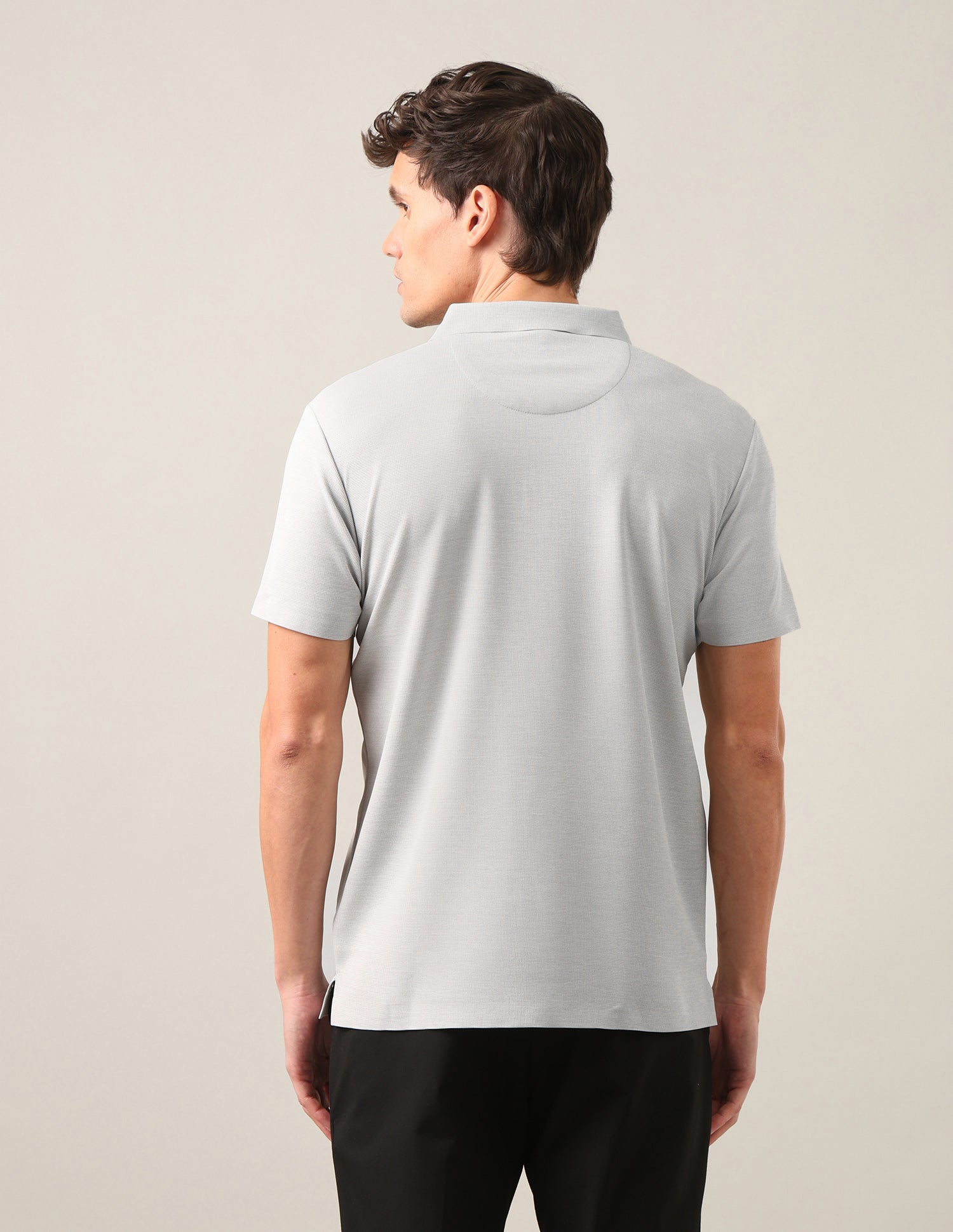 Solid Slim Fit Polo Shirt Light Grey - U.S. Polo Assn. India | Large