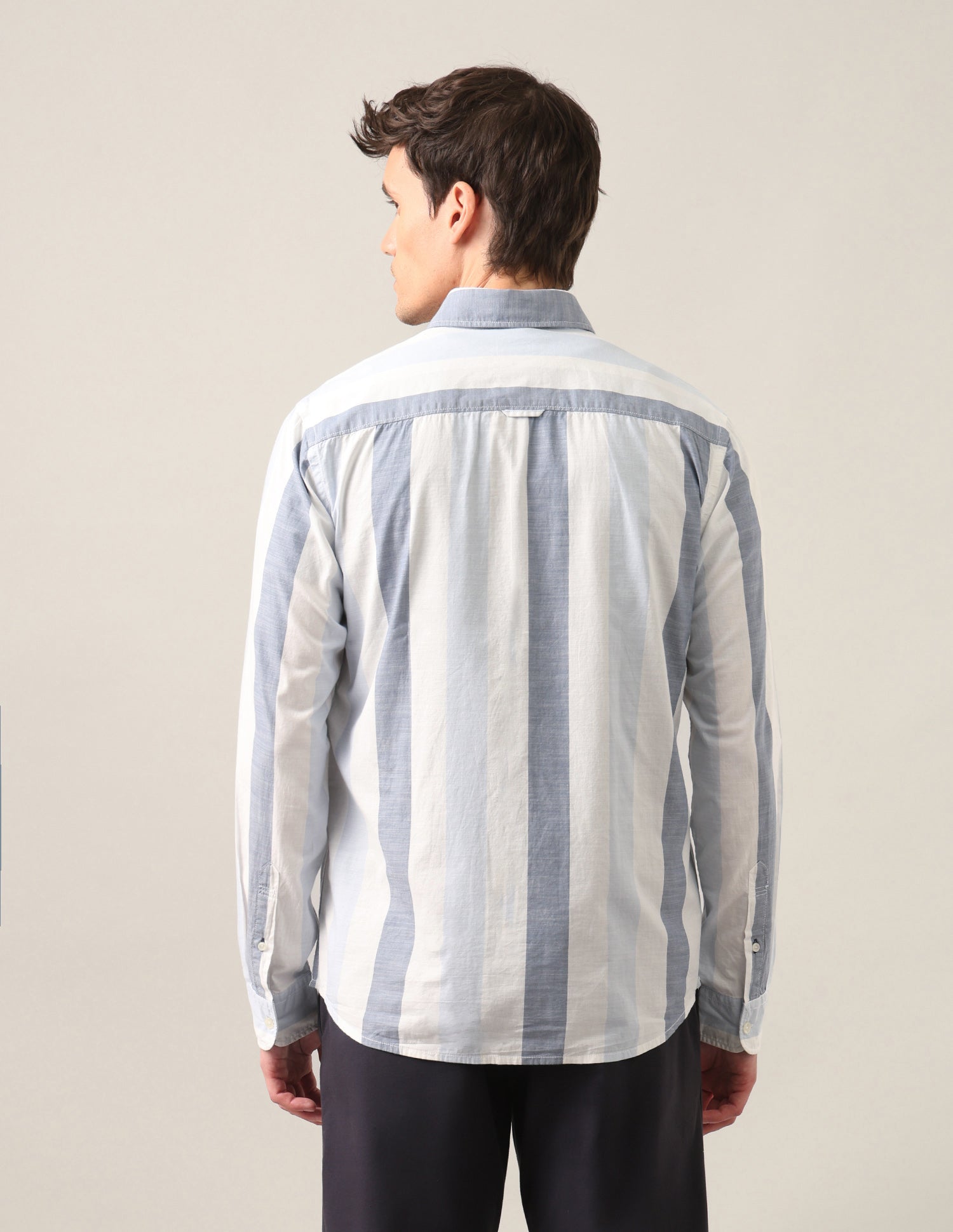 Vertical Striped Regular Fit Shirt Blue - U.S. Polo Assn. India | Large