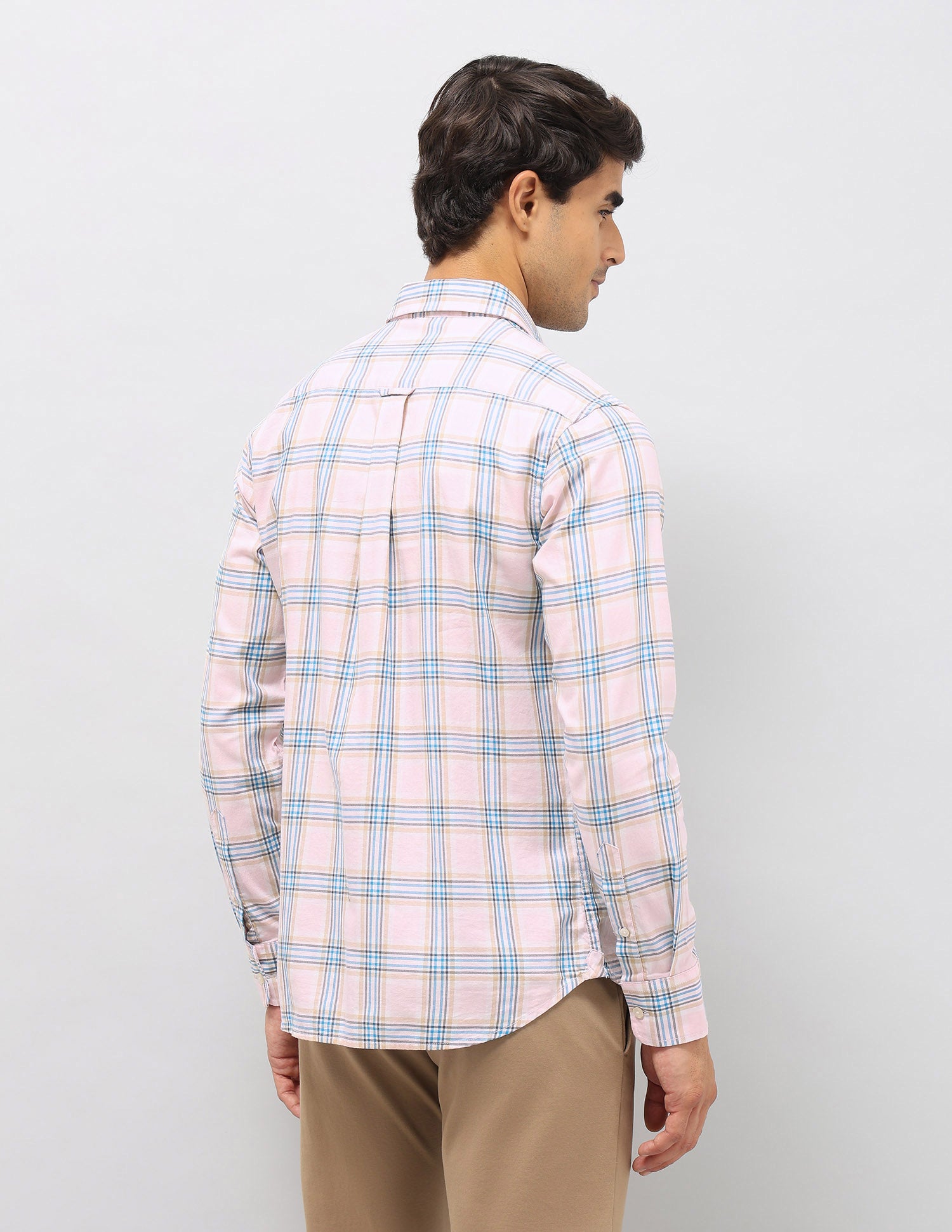 Plaid Checked Pure Cotton Shirt Pink - U.S. Polo Assn. India | Large