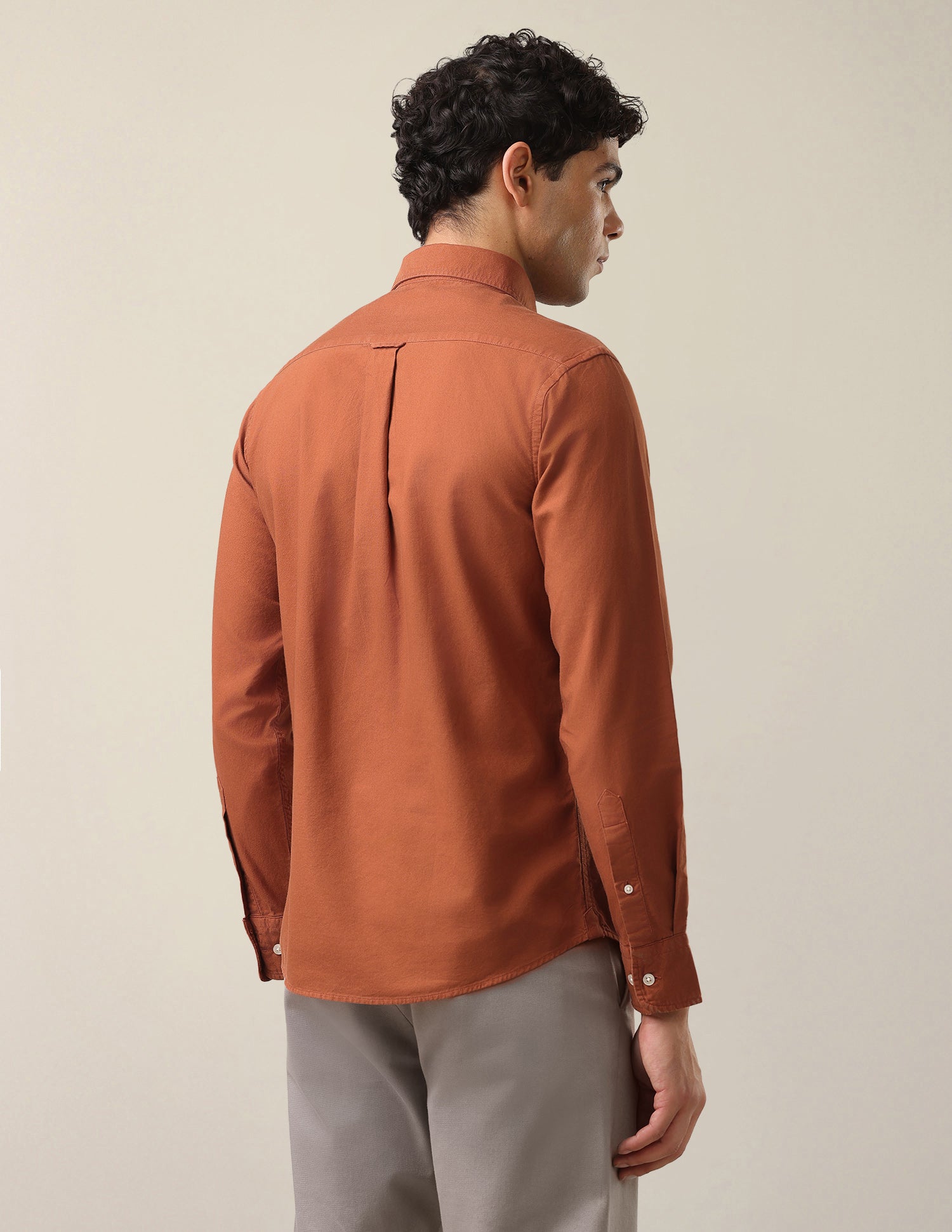 Oxford Tailored Fit Button-Down Collar Shirt Rust - U.S. Polo Assn. India | Large