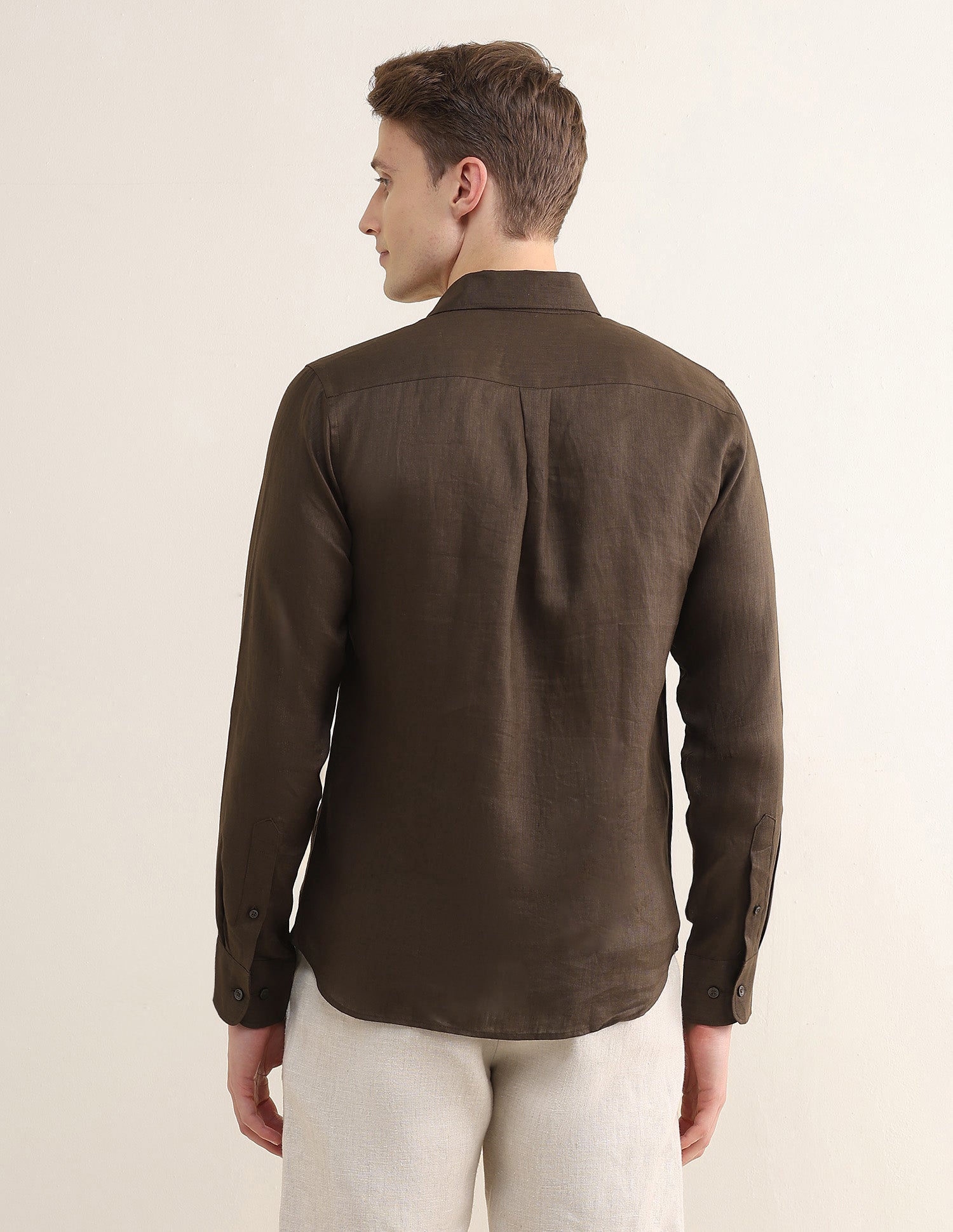 Solid Regular Fit Shirt Choco - U.S. Polo Assn. India | Large