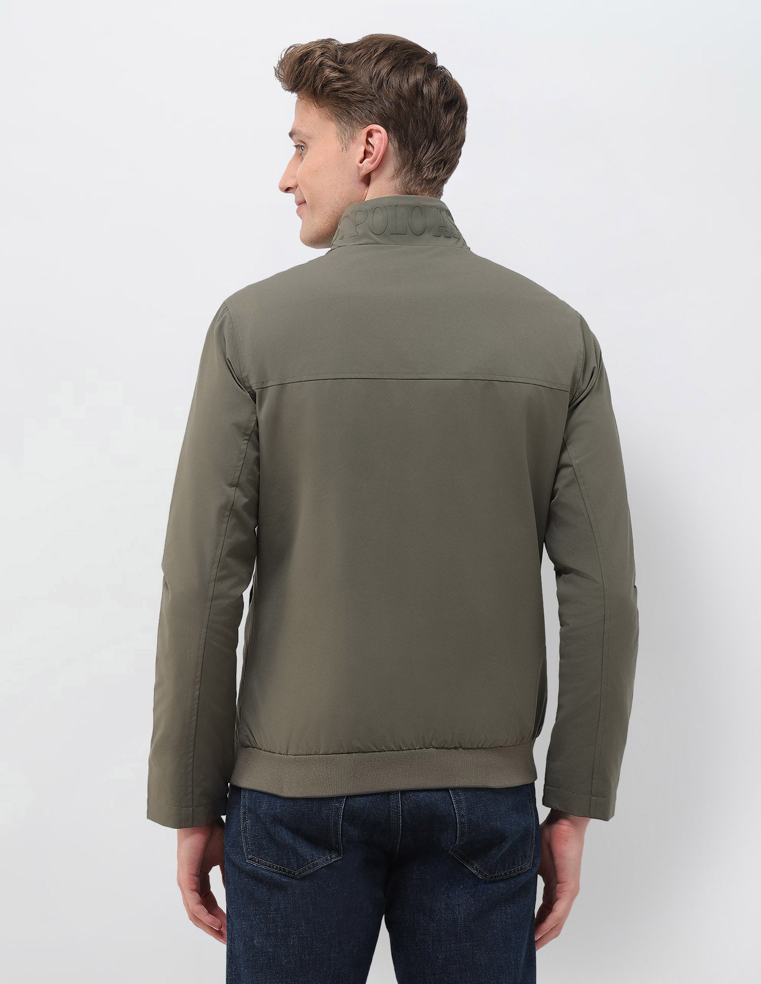 Regular Fit Solid Casual Jacket Green - U.S. Polo Assn. India | Large