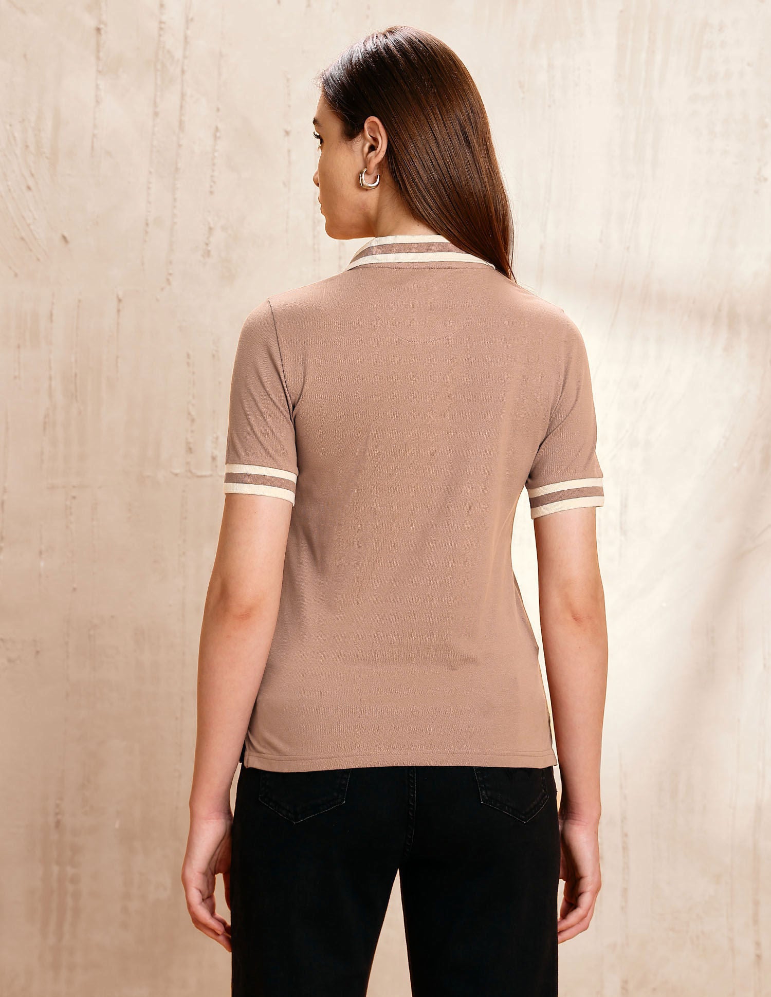 Regular Fit Solid Polo Shirt Brown - U.S. Polo Assn. India | Large