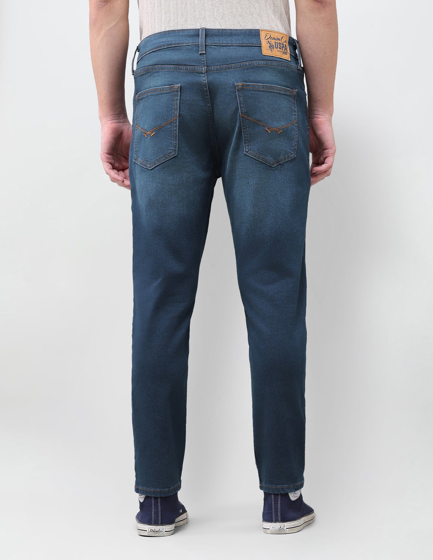 Solid Straight Fit Jeans Blue - U.S. Polo Assn. India | Large