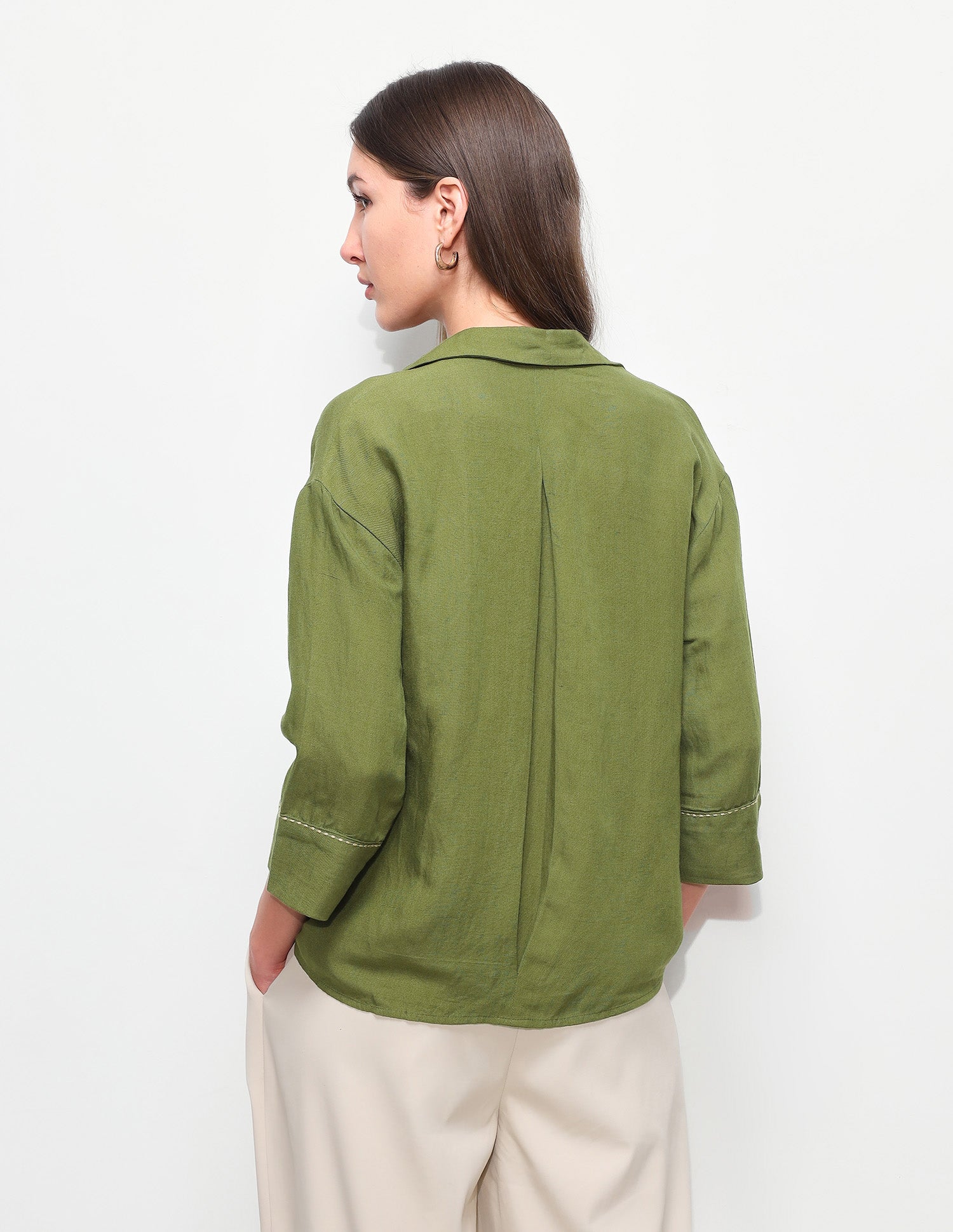 Solid Relaxed Fit Shirt Olive - U.S. Polo Assn. India | Large