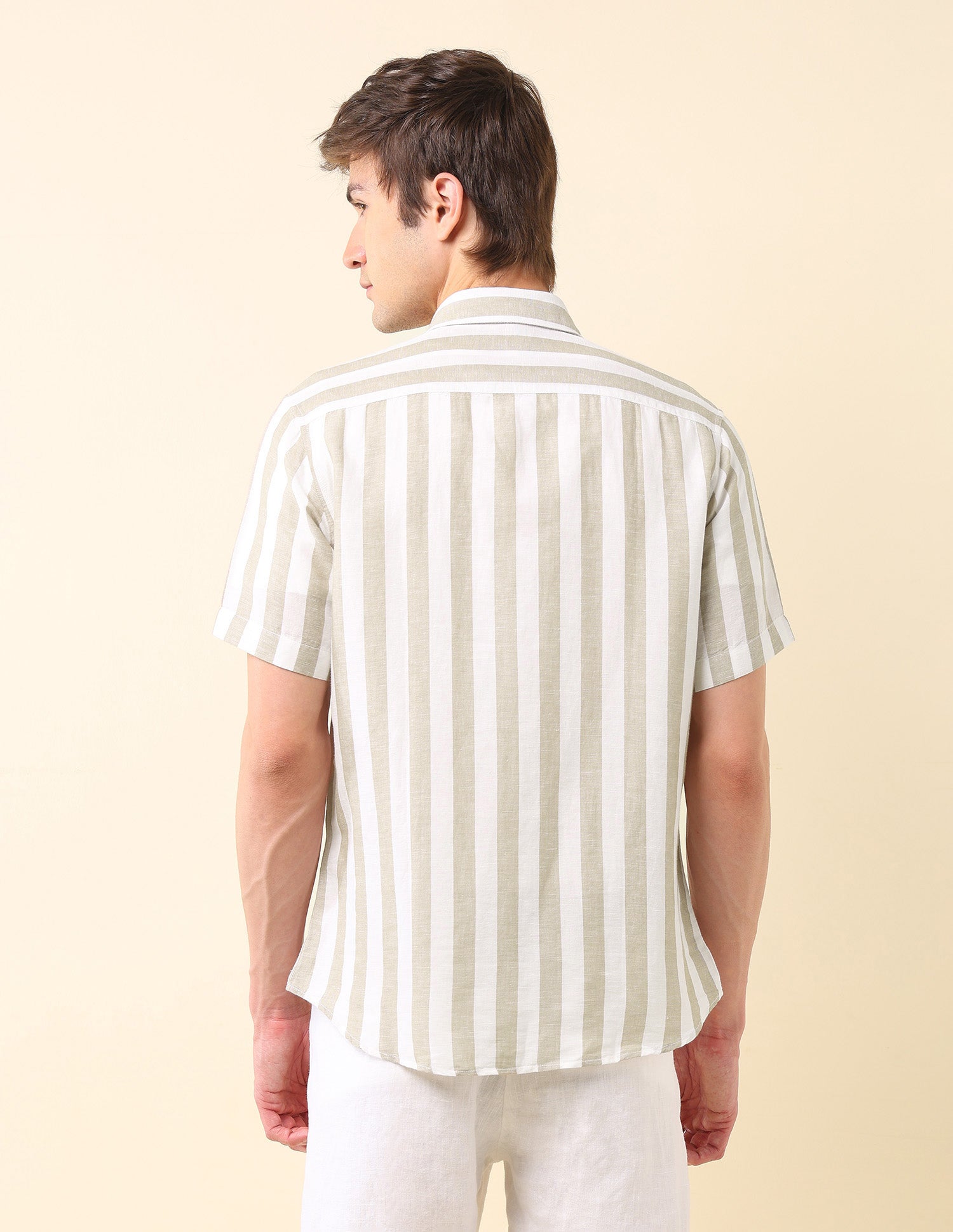Vertical Striped Tailored Fit Ctm Shirt White - U.S. Polo Assn. India | Large