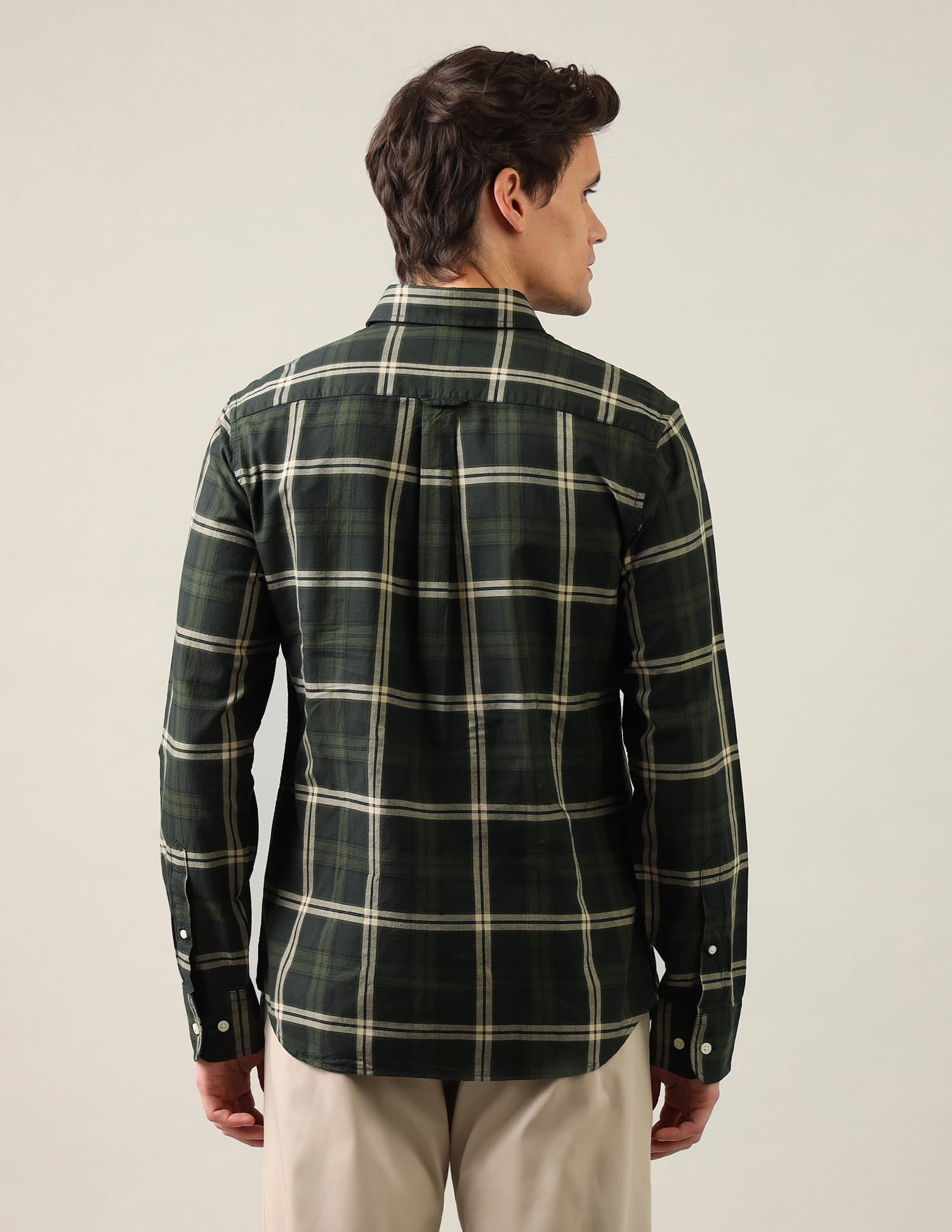Grid Tattersall Checked Regular Fit Shirt Green - U.S. Polo Assn. India | Large