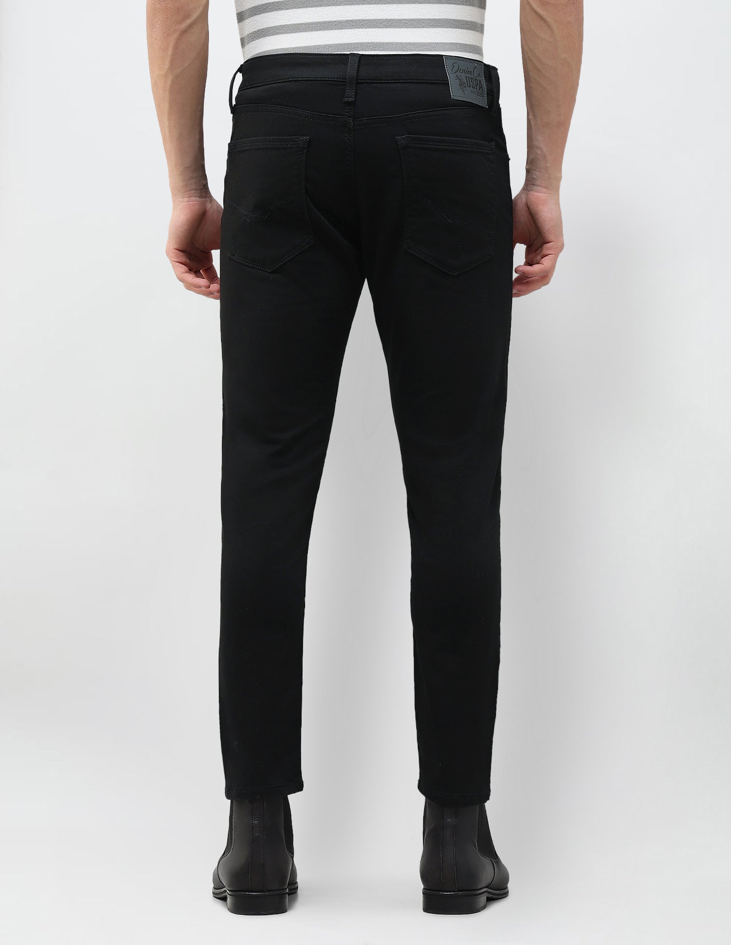 Henry Tapered Fit Black Jeans Black - U.S. Polo Assn. India | Large