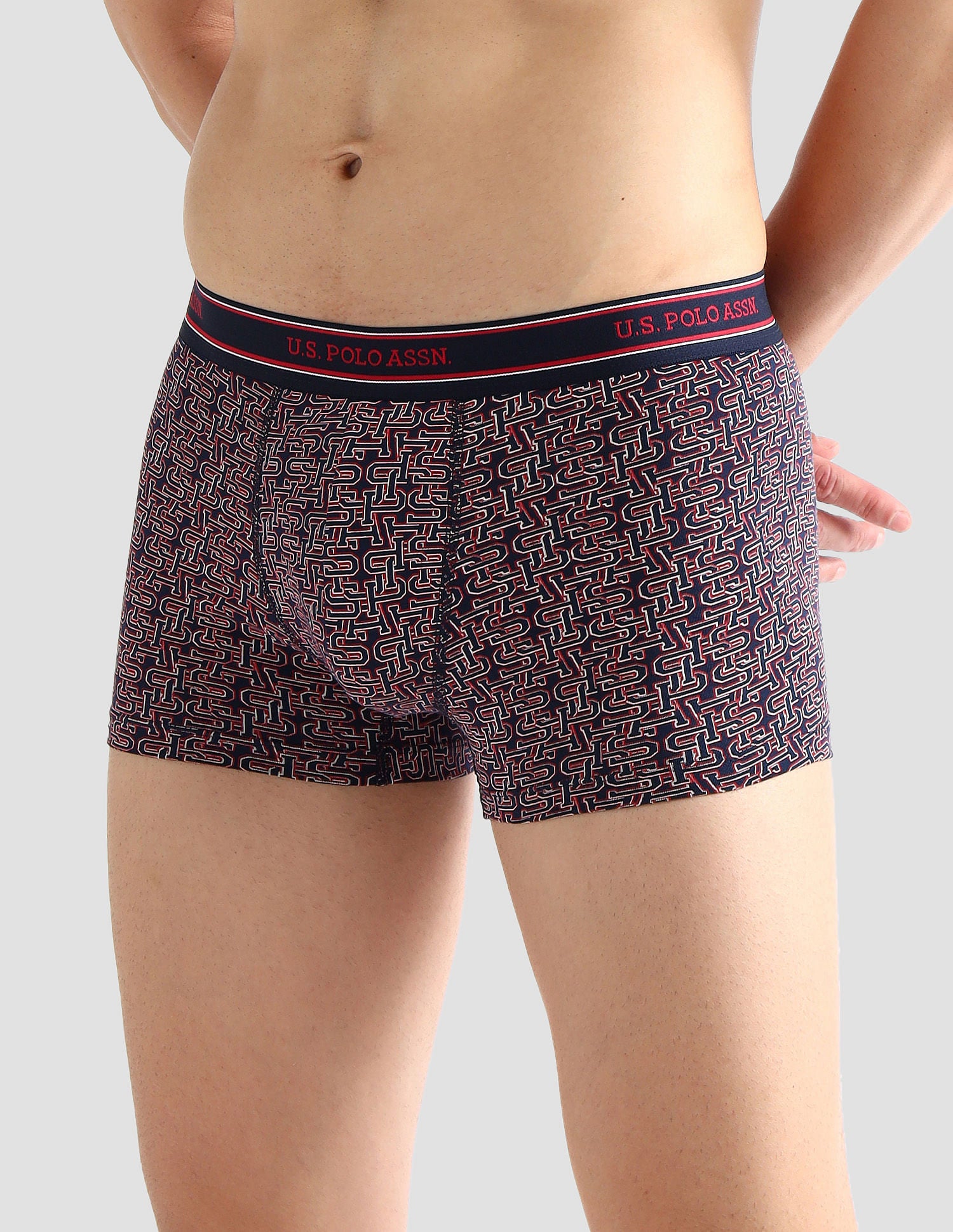 Elasticized Waist Printed I616 Trunks - Pack Of 2 Navy and Fedral Blue - U.S. POLO ASSN. | Large