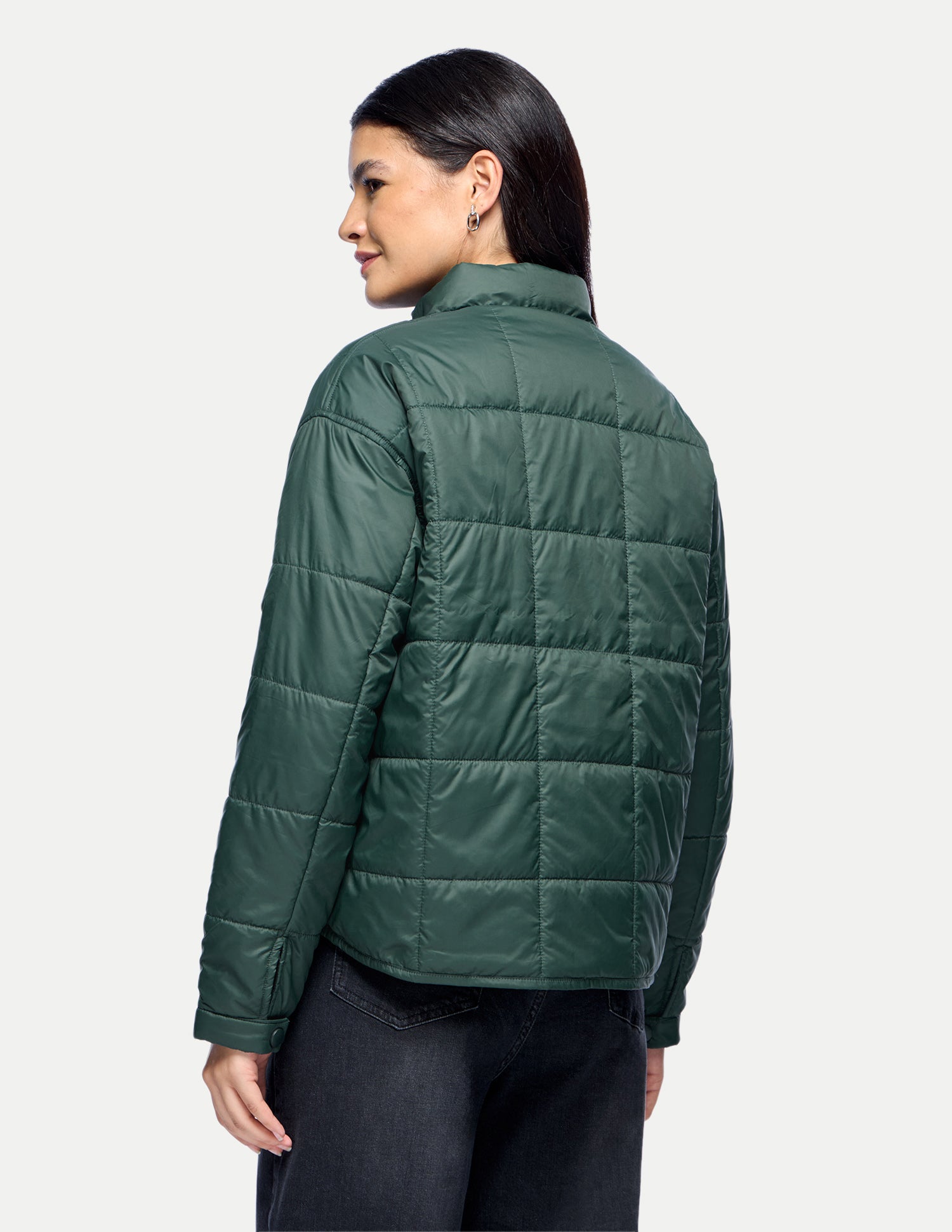 Relaxed Fit High Low Puffer Jacket Olive - U.S. Polo Assn. India | Large