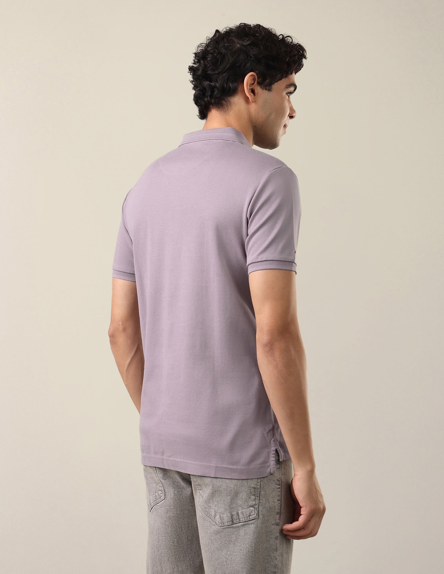 Solid Slim Fit Polo Shirt Purple - U.S. Polo Assn. India | Large