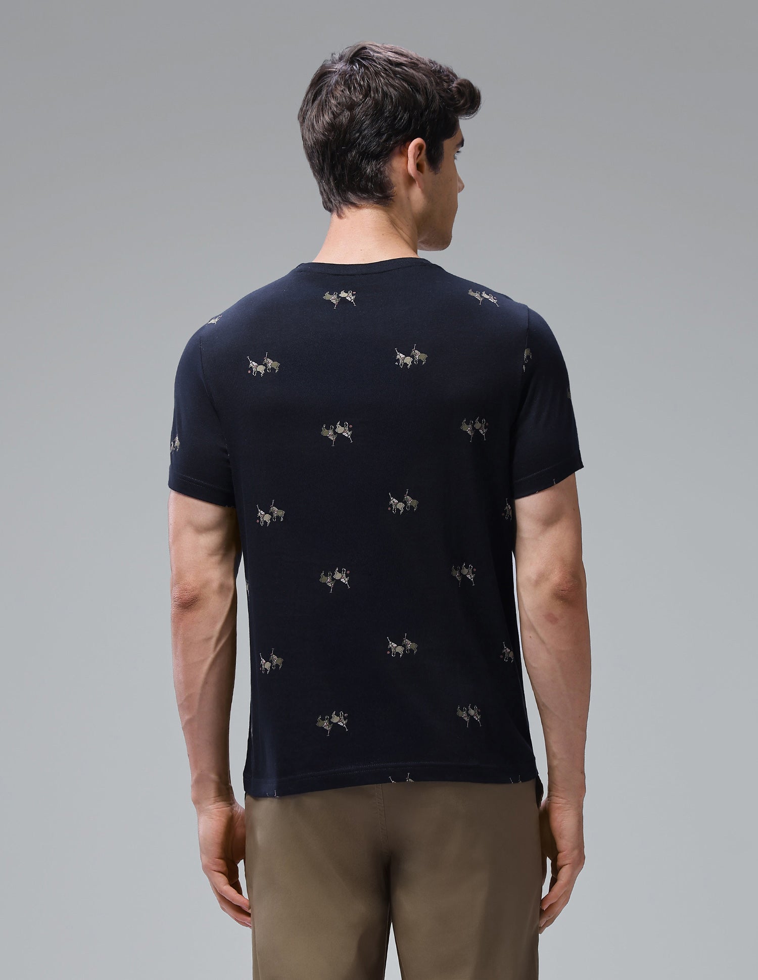 Graphic Brand Printed Regular Fit Loungewear T-Shirt Navy - U.S. Polo Assn. India | Large