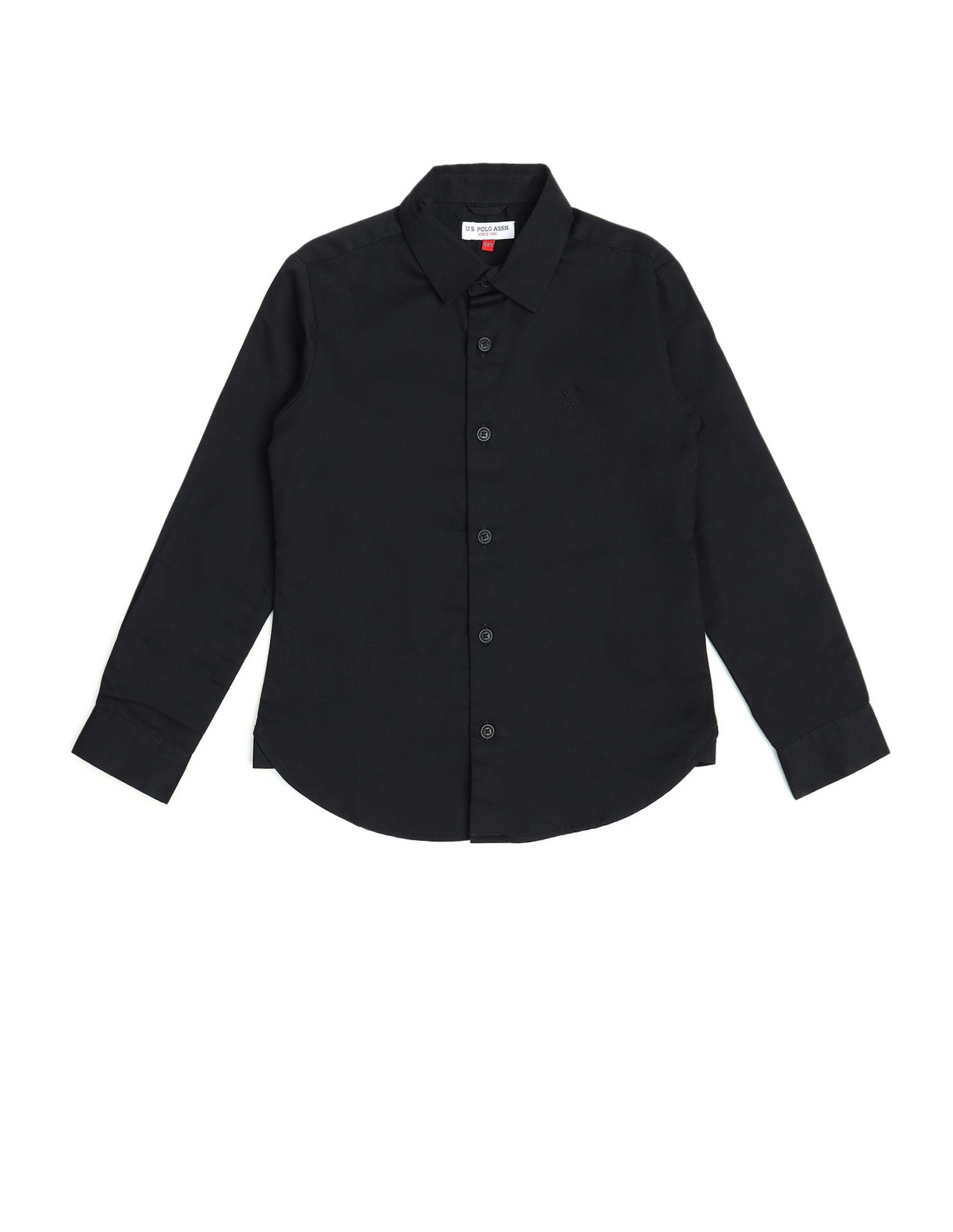 Boys Sateen Cotton Shirt Black - U.S. Polo Assn. India | Large