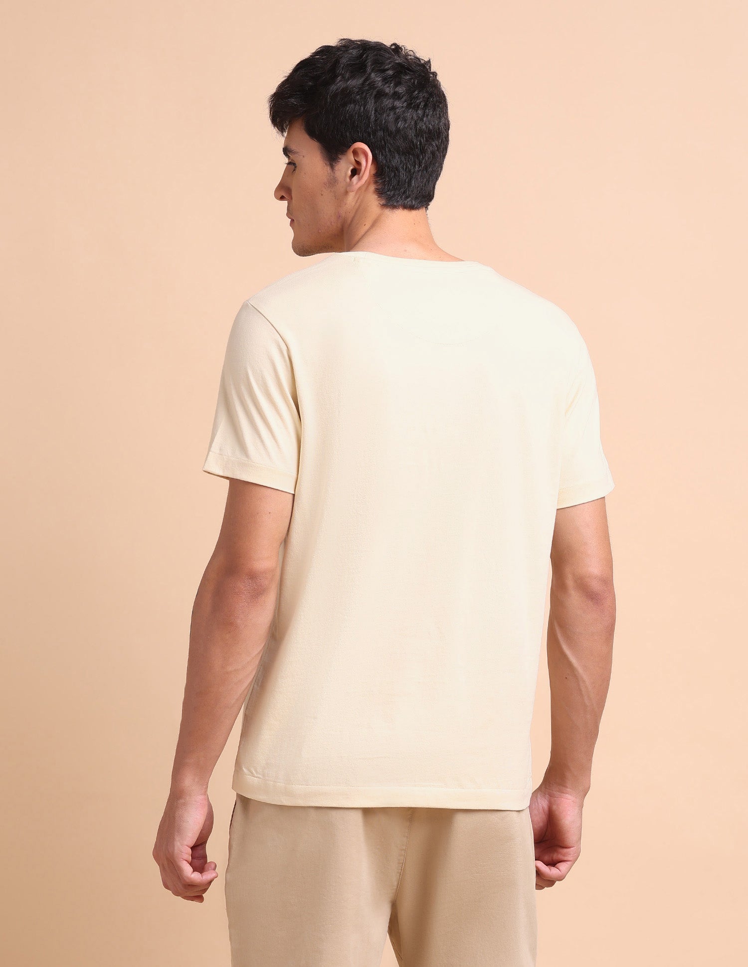 Brand Embossed Slim Fit T-Shirt Beige - U.S. POLO ASSN. | Large