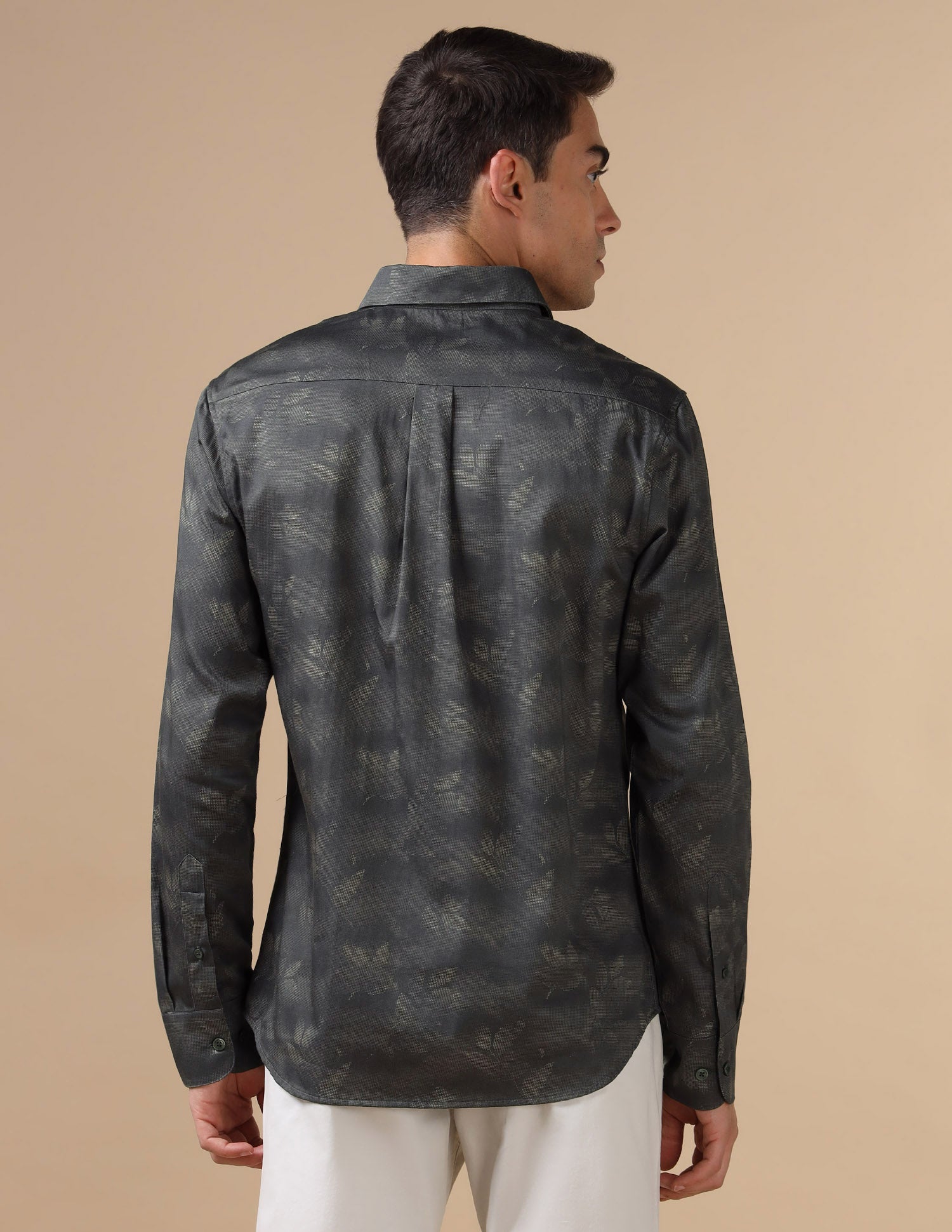 Tropical Printed Pure Cotton Shirt Olive - U.S. POLO ASSN. | Large