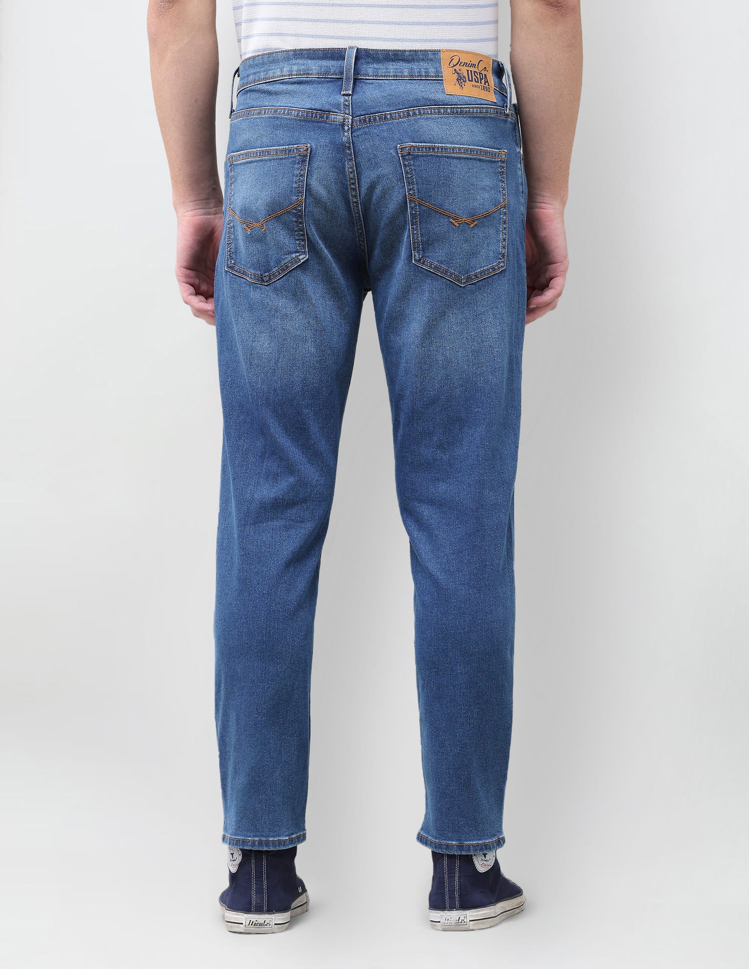 Solid Straight Fit Jeans Blue - U.S. Polo Assn. India | Large