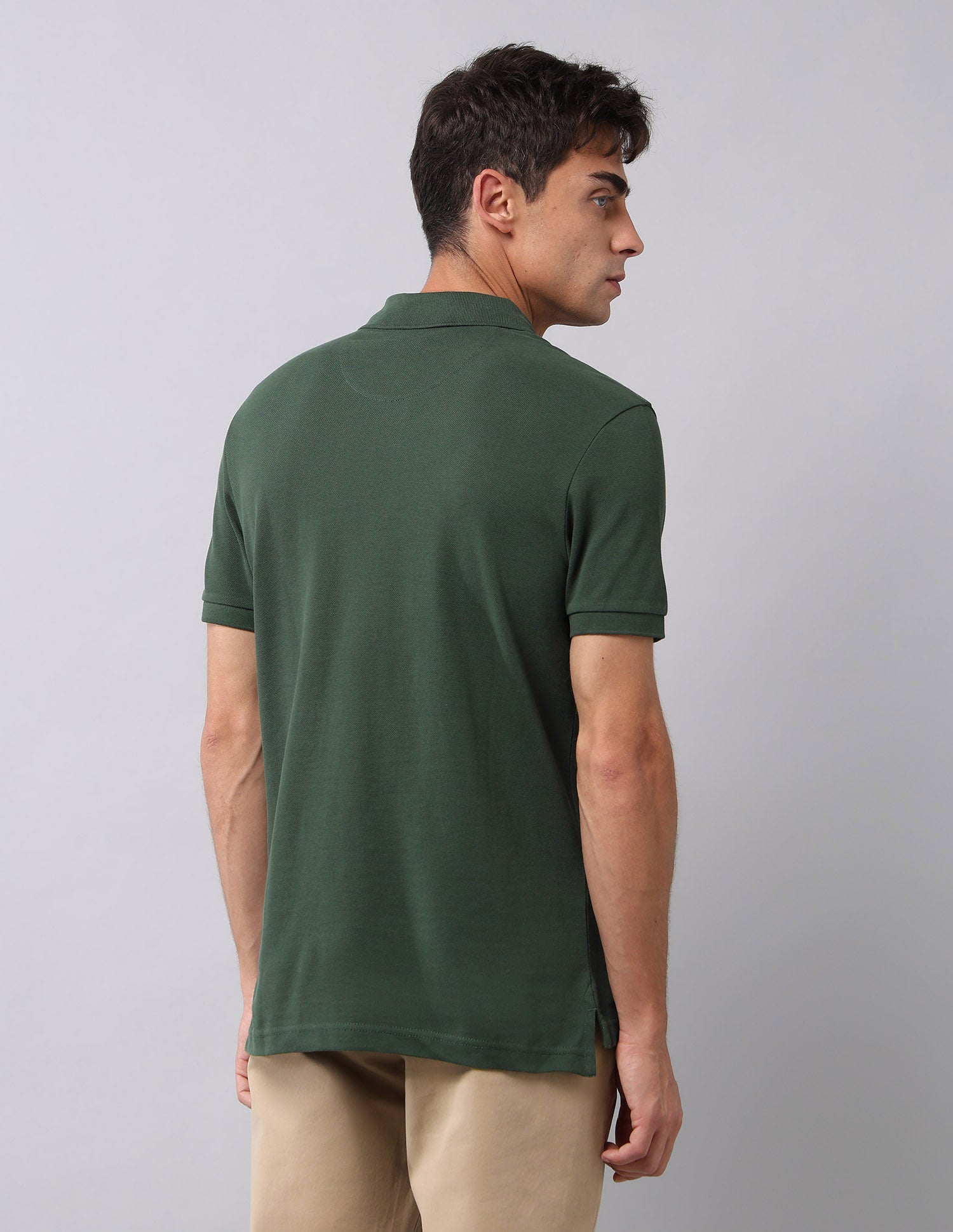 Brand Printed Muscle Fit Polo Shirt Olive - U.S. Polo Assn. India | Large