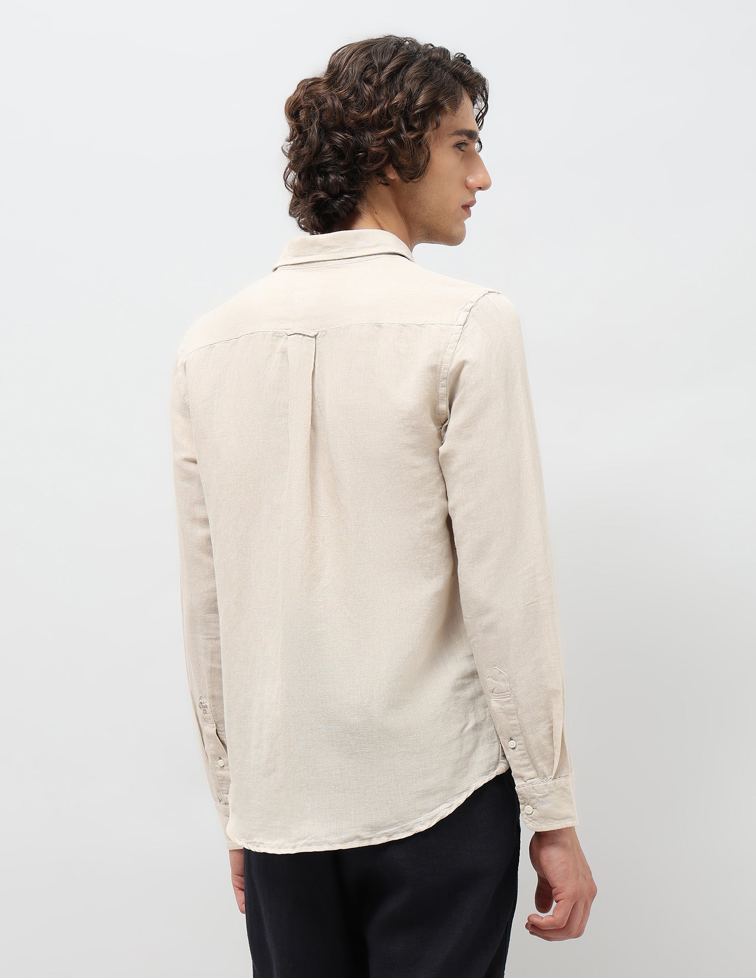 Solid Regular Fit Shirt Beige - U.S. POLO ASSN. | Large