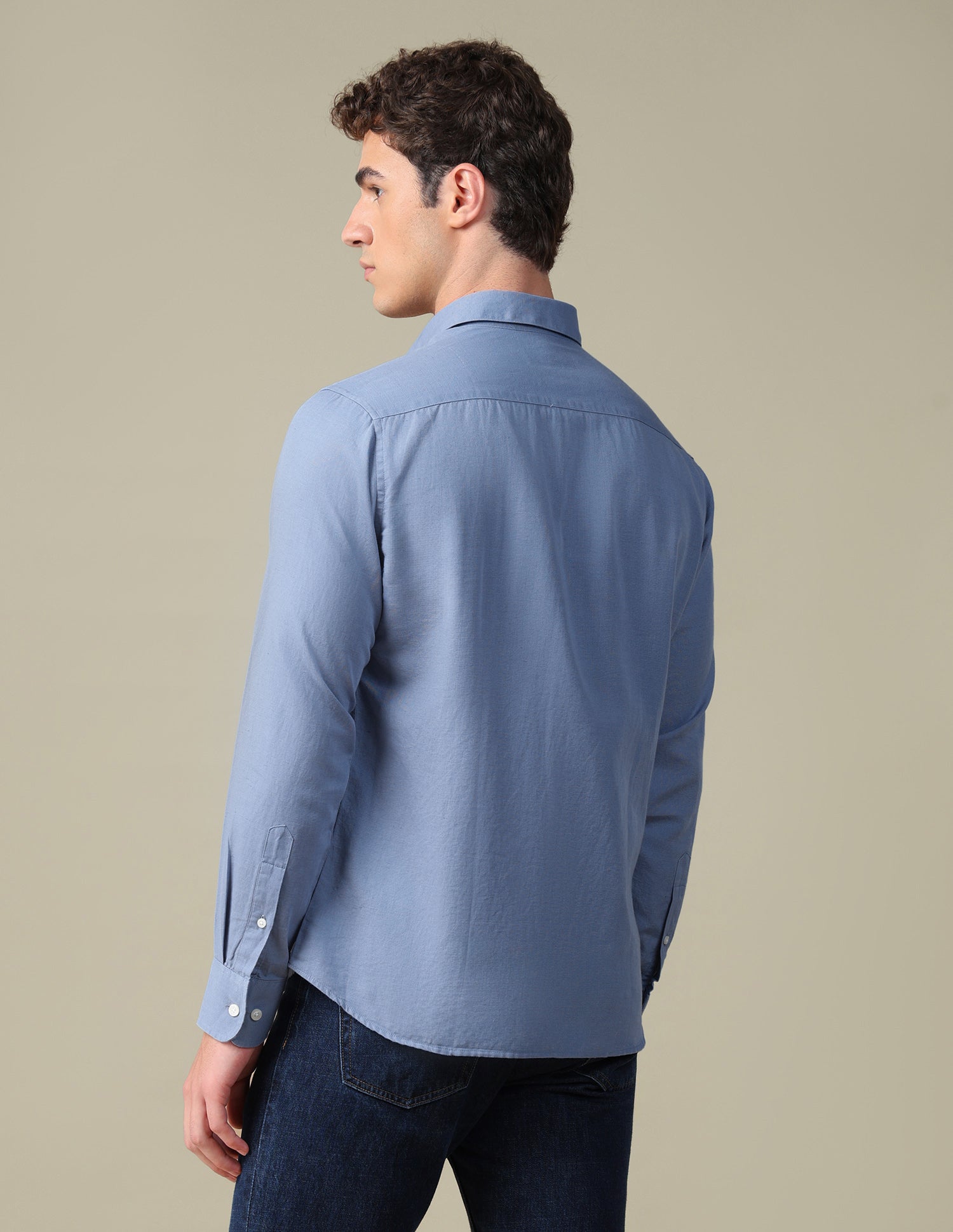 Solid Tailored Fit Shirt Blue - U.S. Polo Assn. India | Large