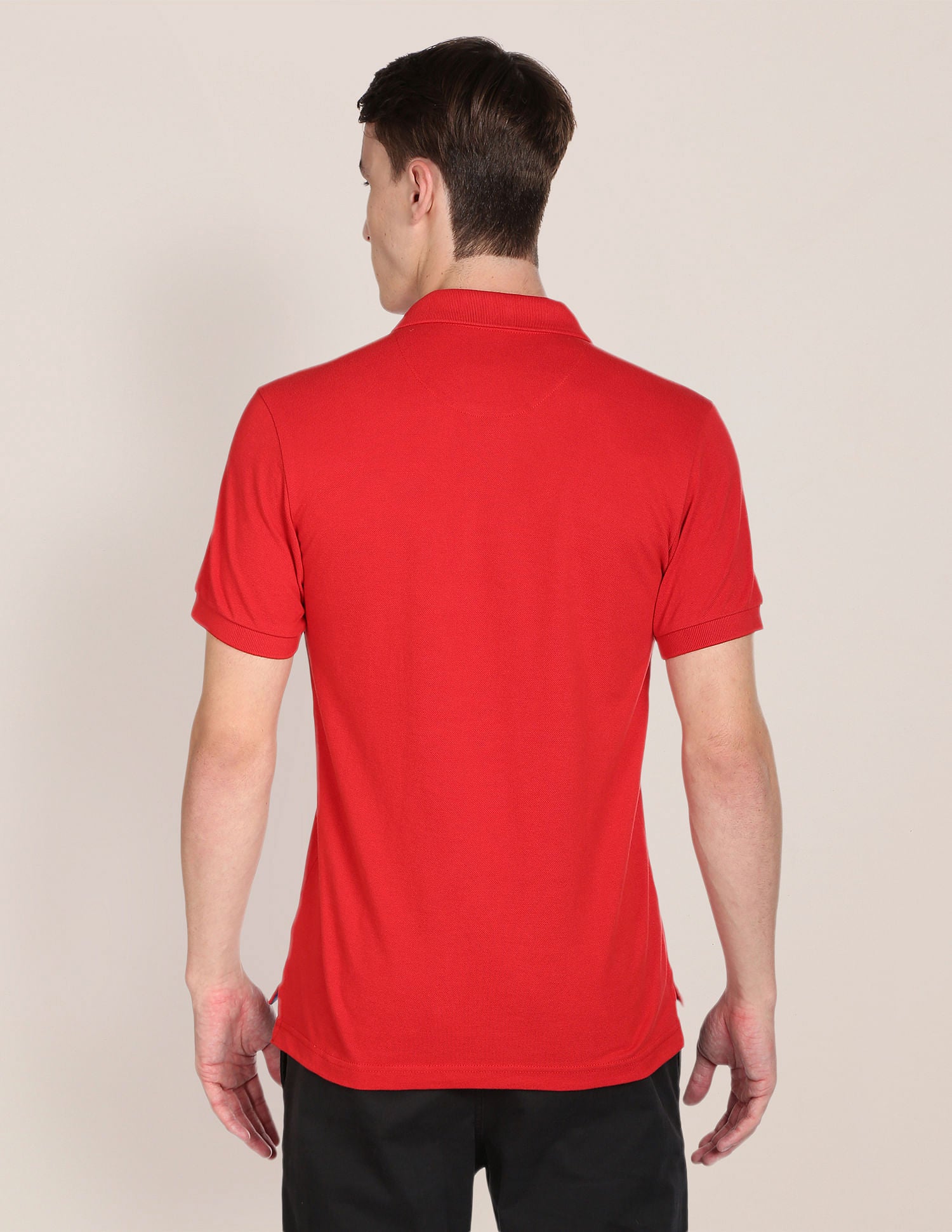 Solid Pique Knit Polo Shirt Red - U.S. Polo Assn. India | Large