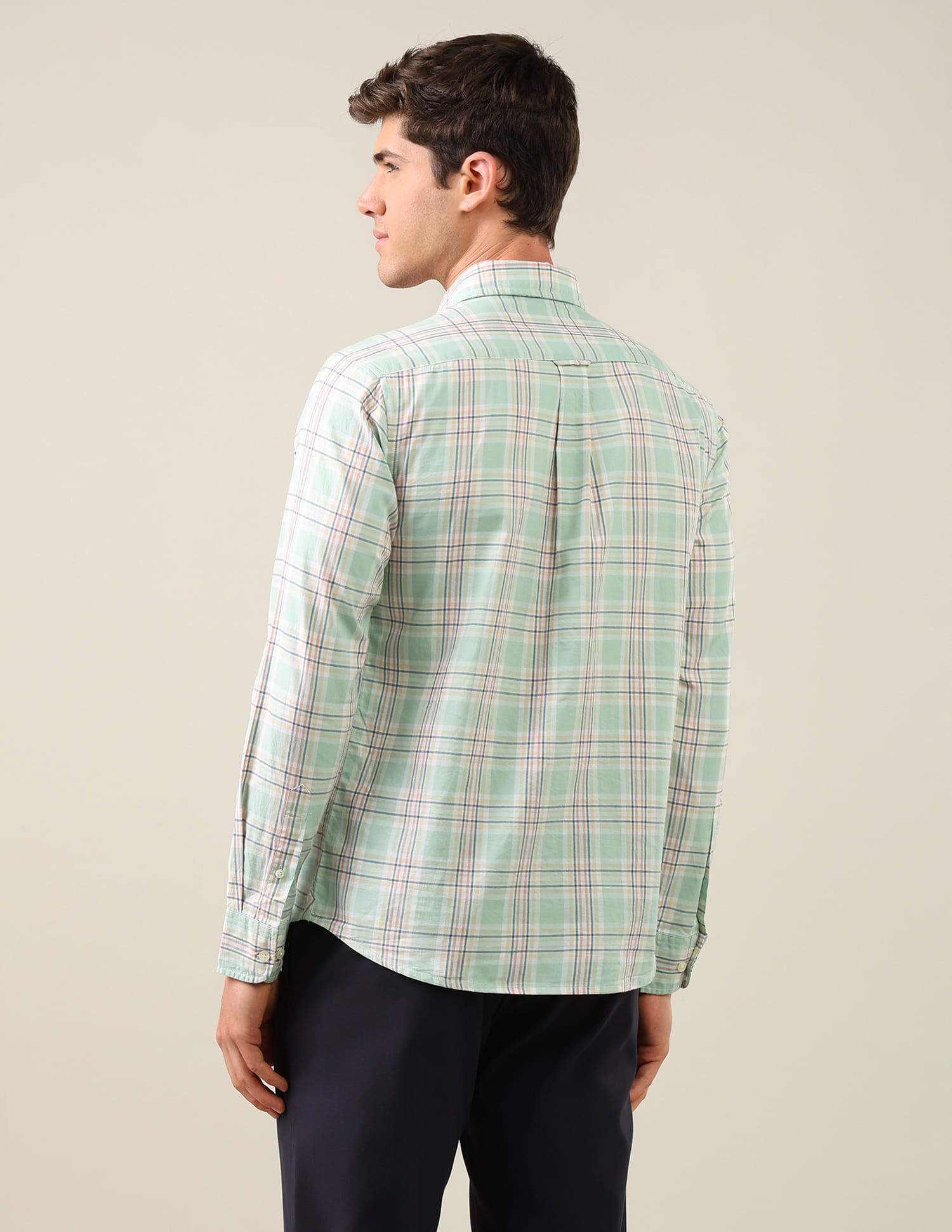 Twill Grid Tattersall Checked Shirt Green - U.S. Polo Assn. India | Large