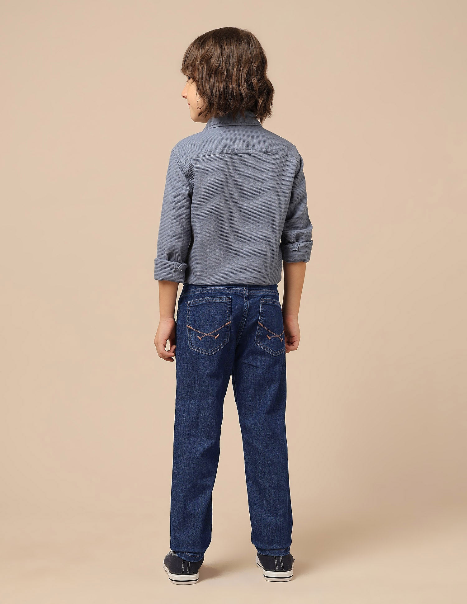 Boys Slim Fit Mid Rise Jeans Dark Blue - U.S. POLO ASSN. | Large