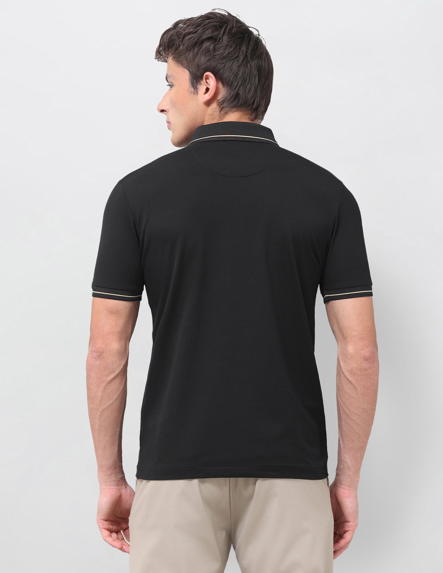 Solid Slim Fit Polo Shirt Black - U.S. Polo Assn. India | Large