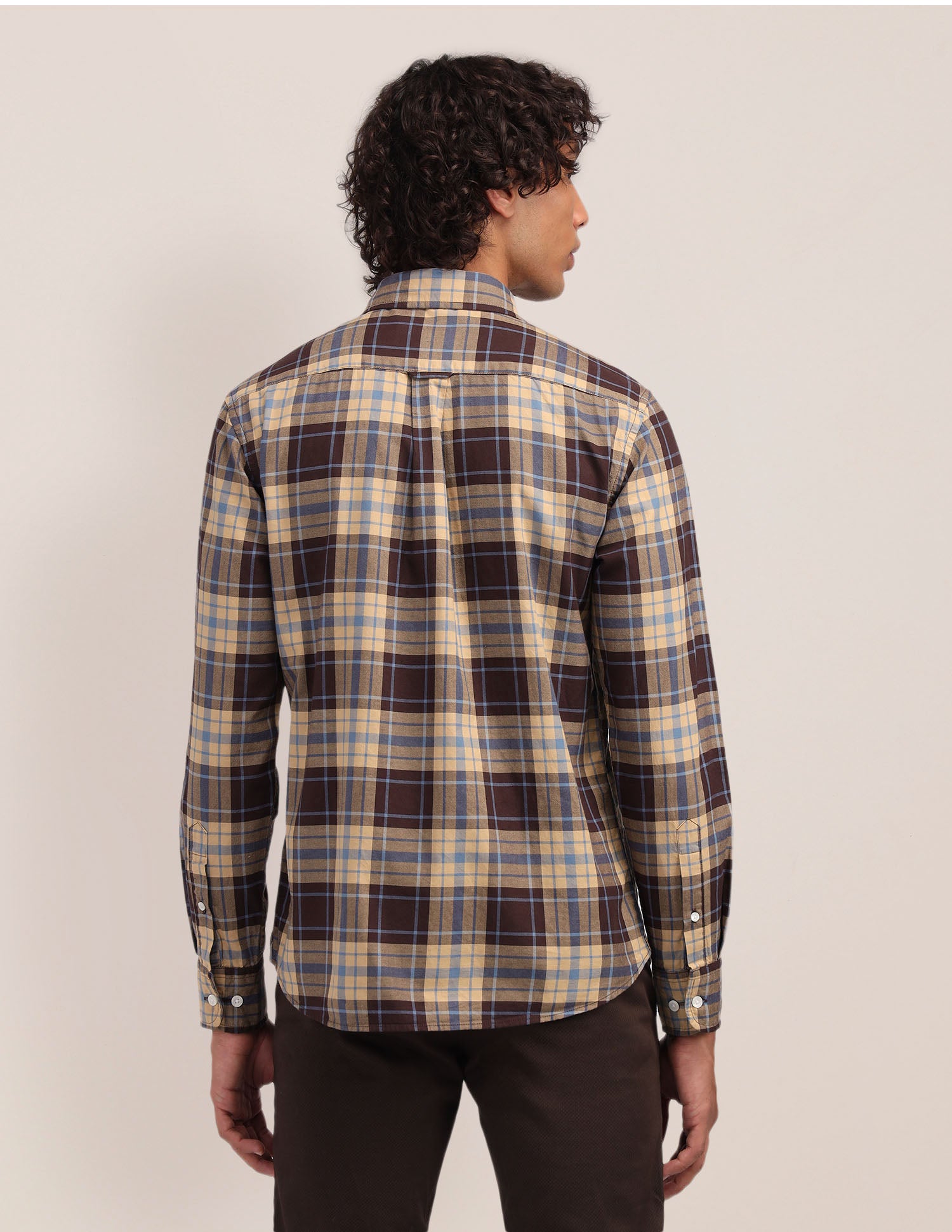 Plaid Checked Dobby Shirt Yellow - U.S. Polo Assn. India | Large