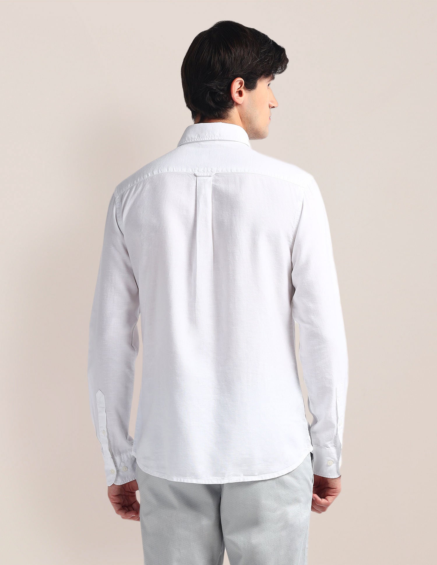 Tailored Fit Solid Shirt White - U.S. Polo Assn. India | Large