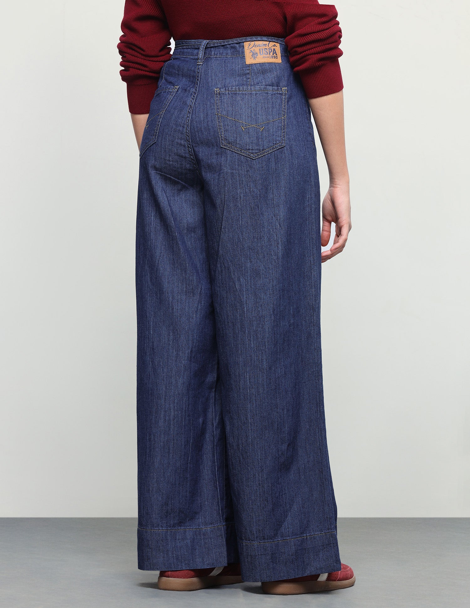 Wide Leg Fit Blue Jeans Dark Blue - U.S. Polo Assn. India | Large