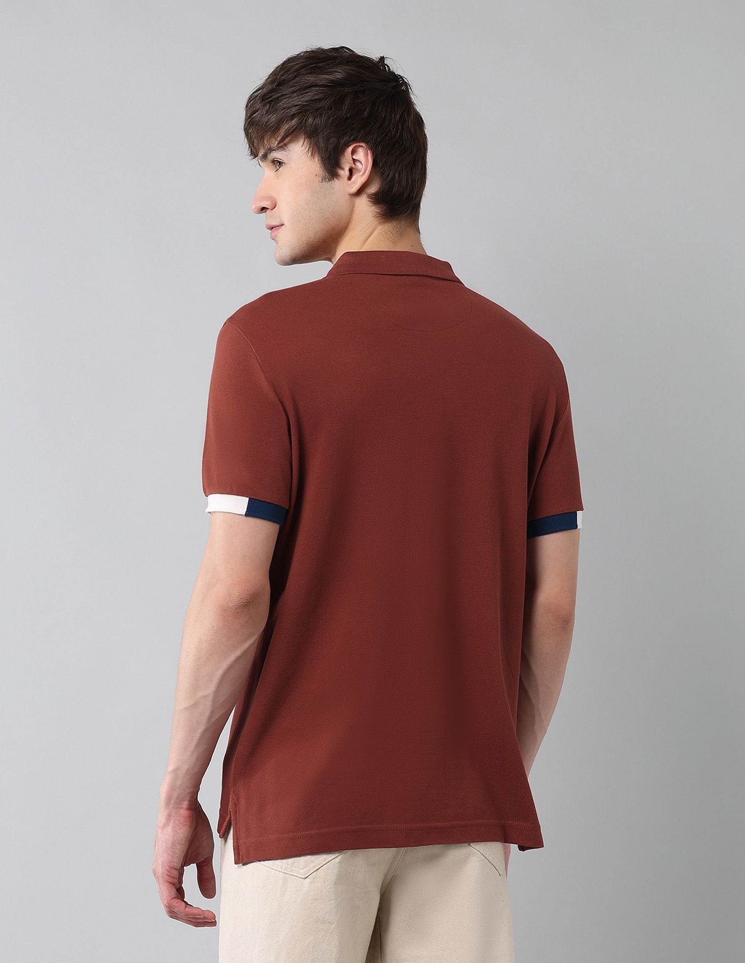 Pure Cotton Muscle Fit Polo Shirt Rust - U.S. Polo Assn. India | Large