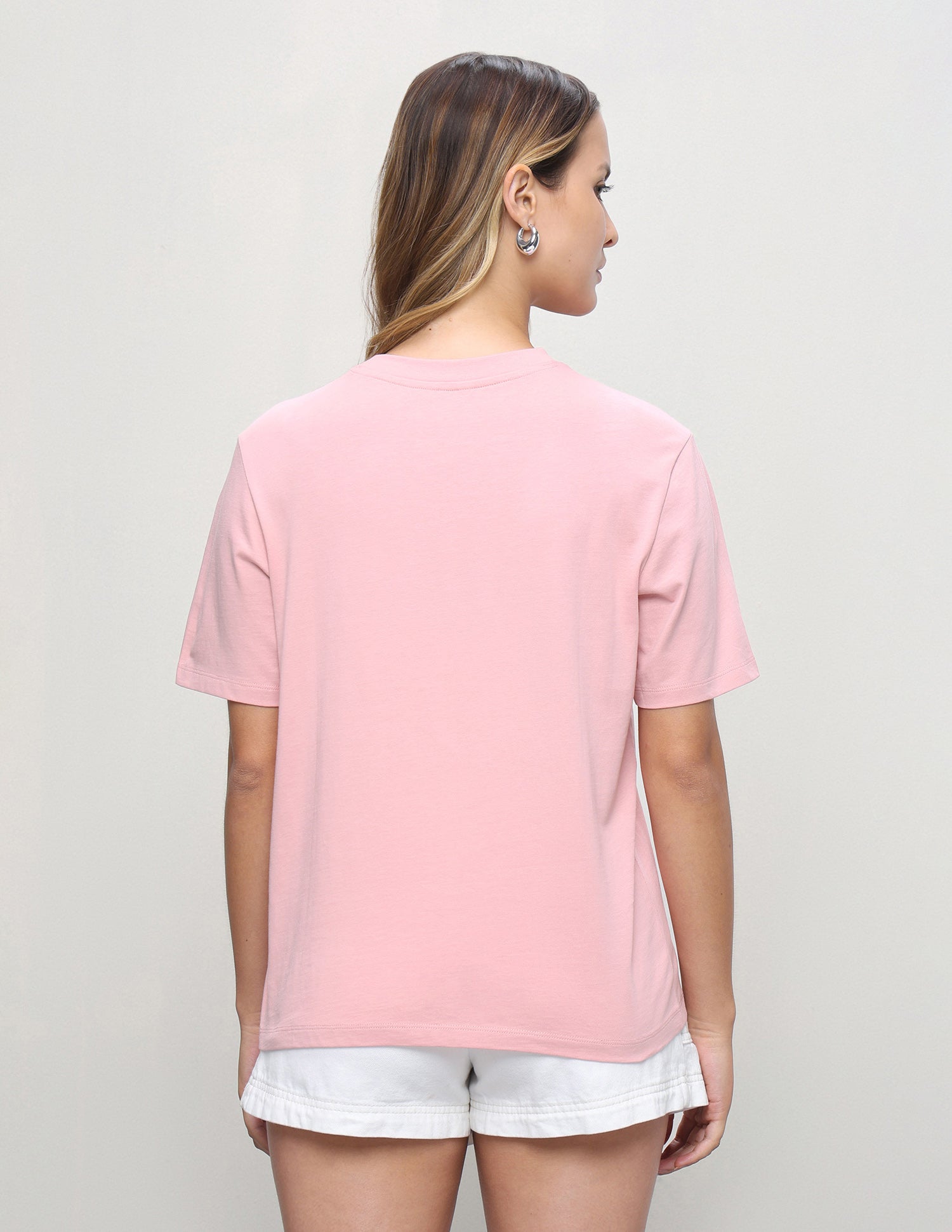 Brand Embellished Boxy Fit T-Shirt Light Pink - U.S. Polo Assn. India | Large