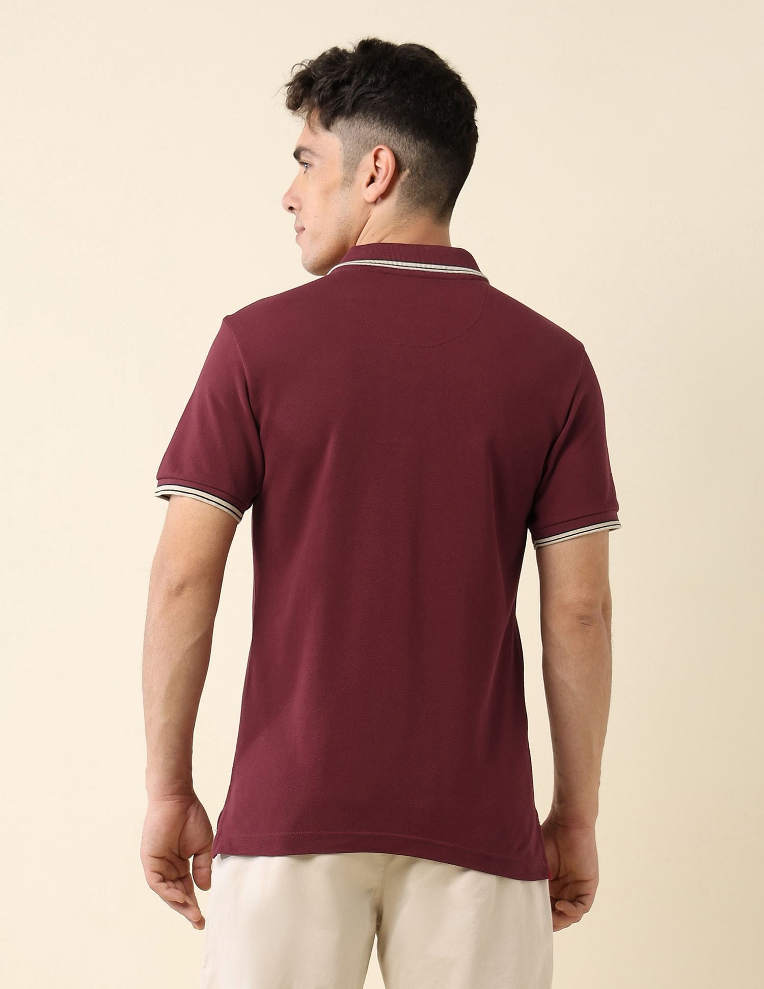 Solid Slim Fit Polo Shirt Wine - U.S. Polo Assn. India | Large