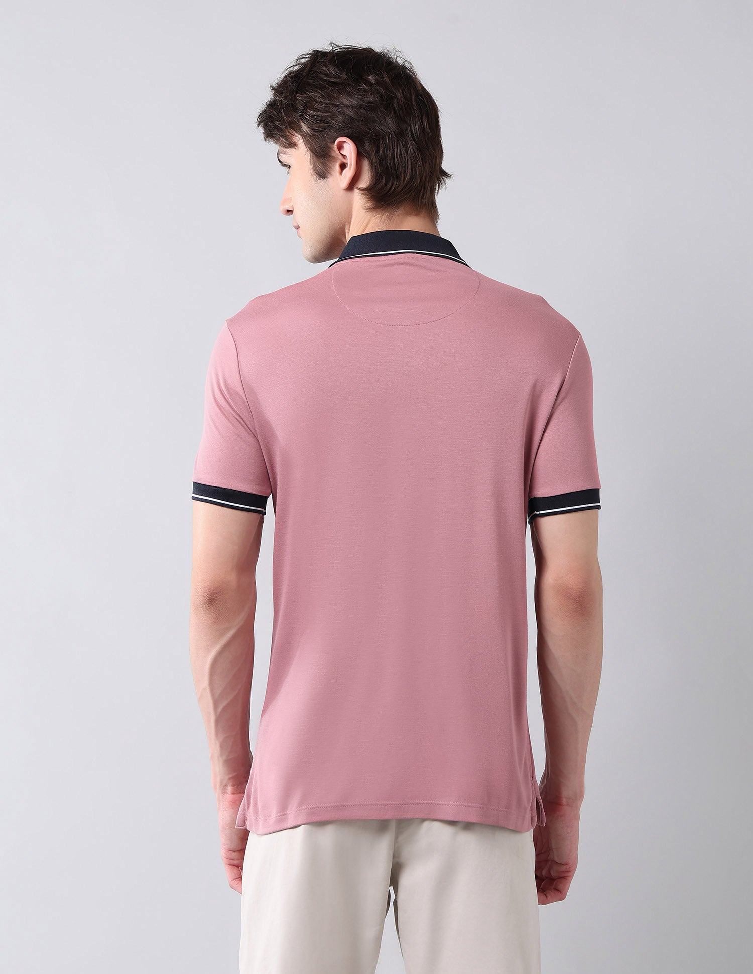 Solid Pure Cotton Muscle Fit Shirt Peach - U.S. Polo Assn. India | Large