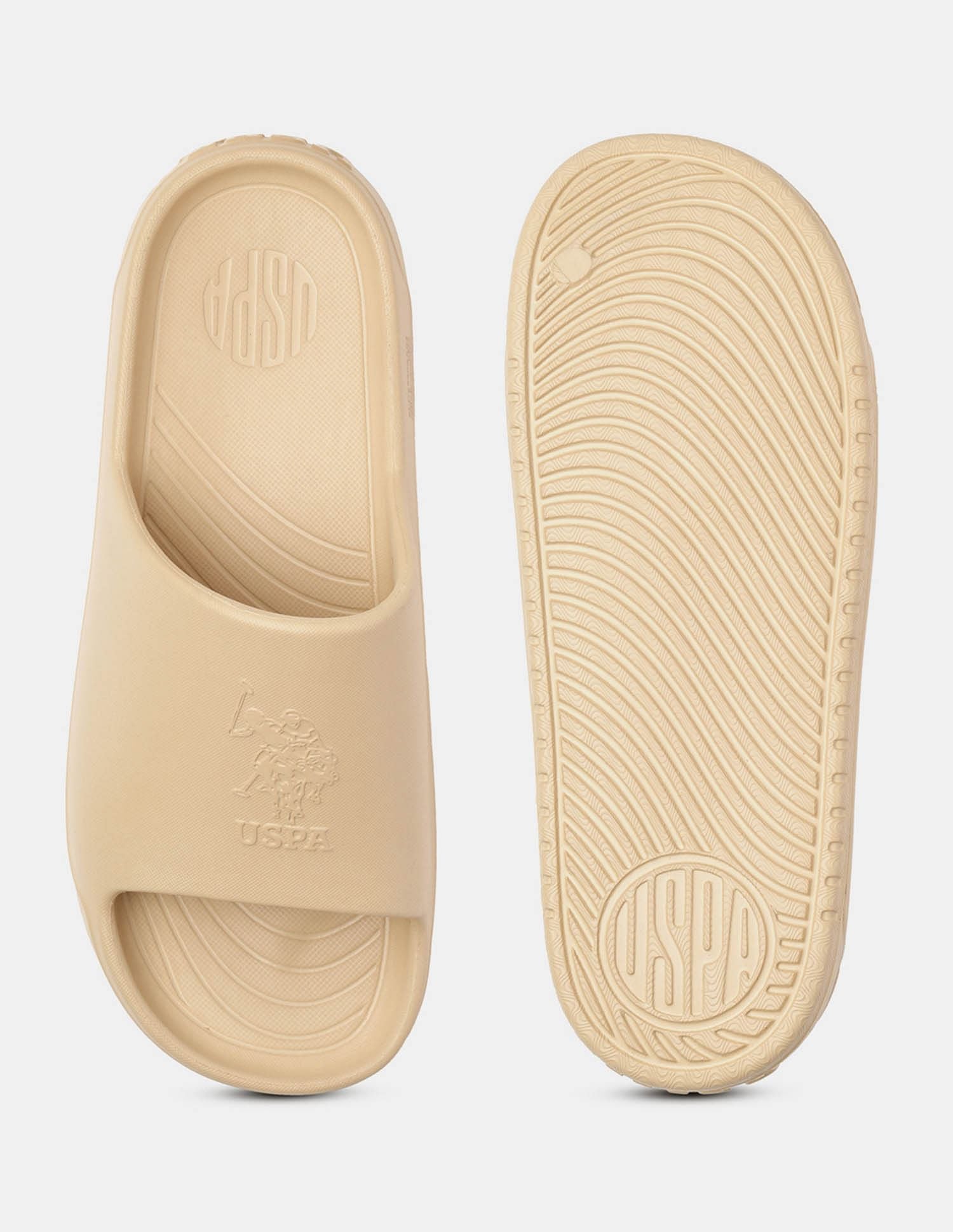 Men Palmer Open Toe Slippers Beige - U.S. Polo Assn. India | Large