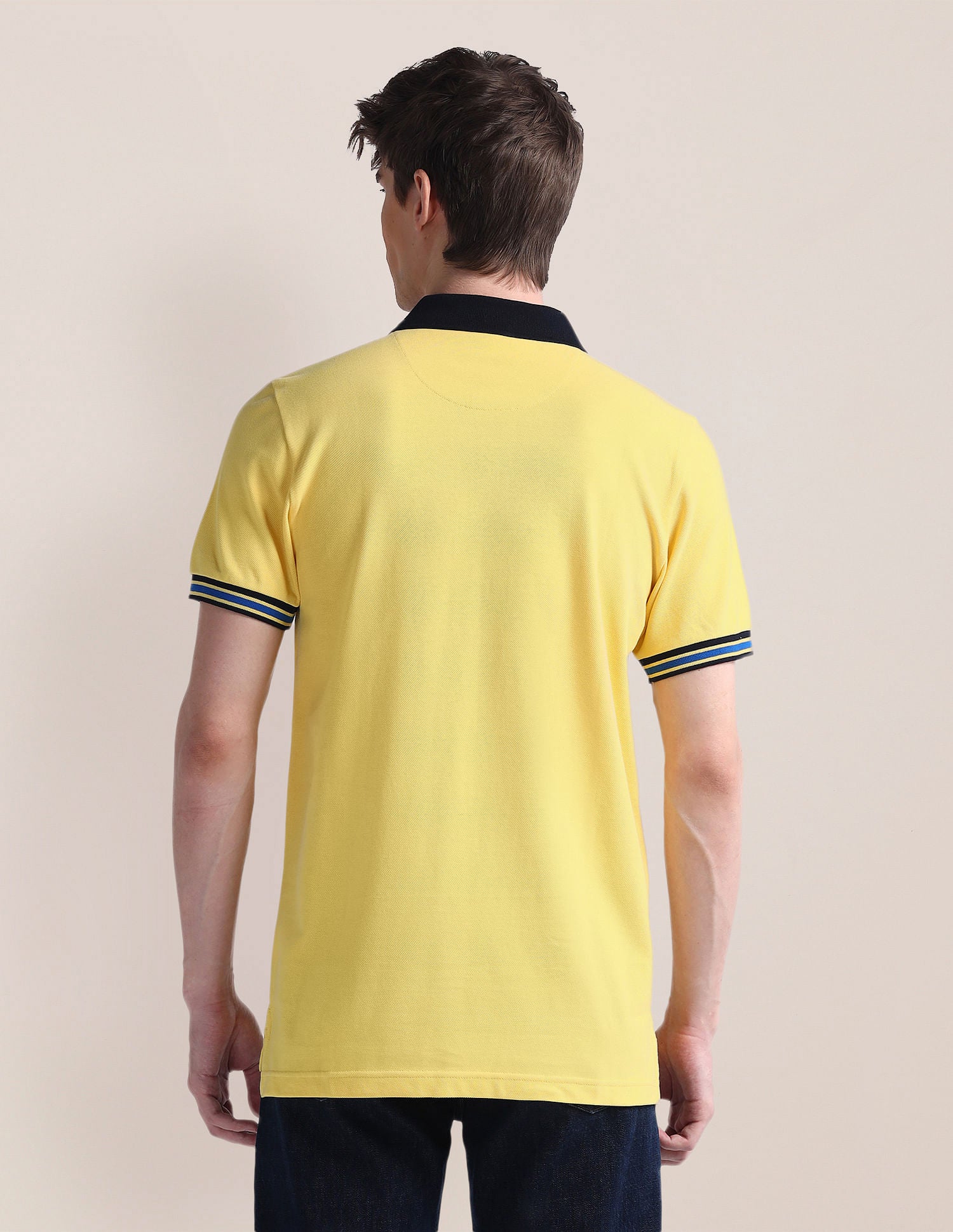 Solid Pure Cotton Polo Shirt Yellow - U.S. POLO ASSN. | Large