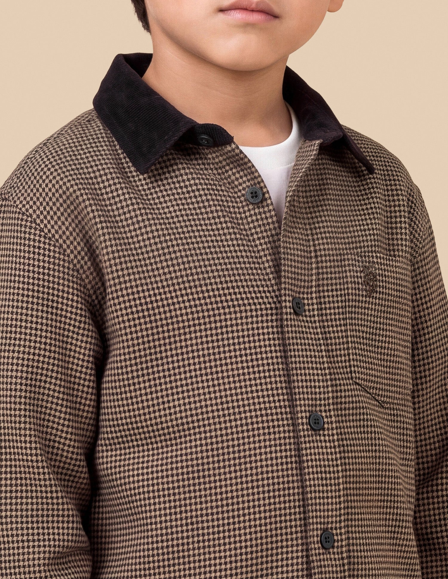 Houndstooth Twill Shirt Brown - U.S. Polo Assn. India | Large