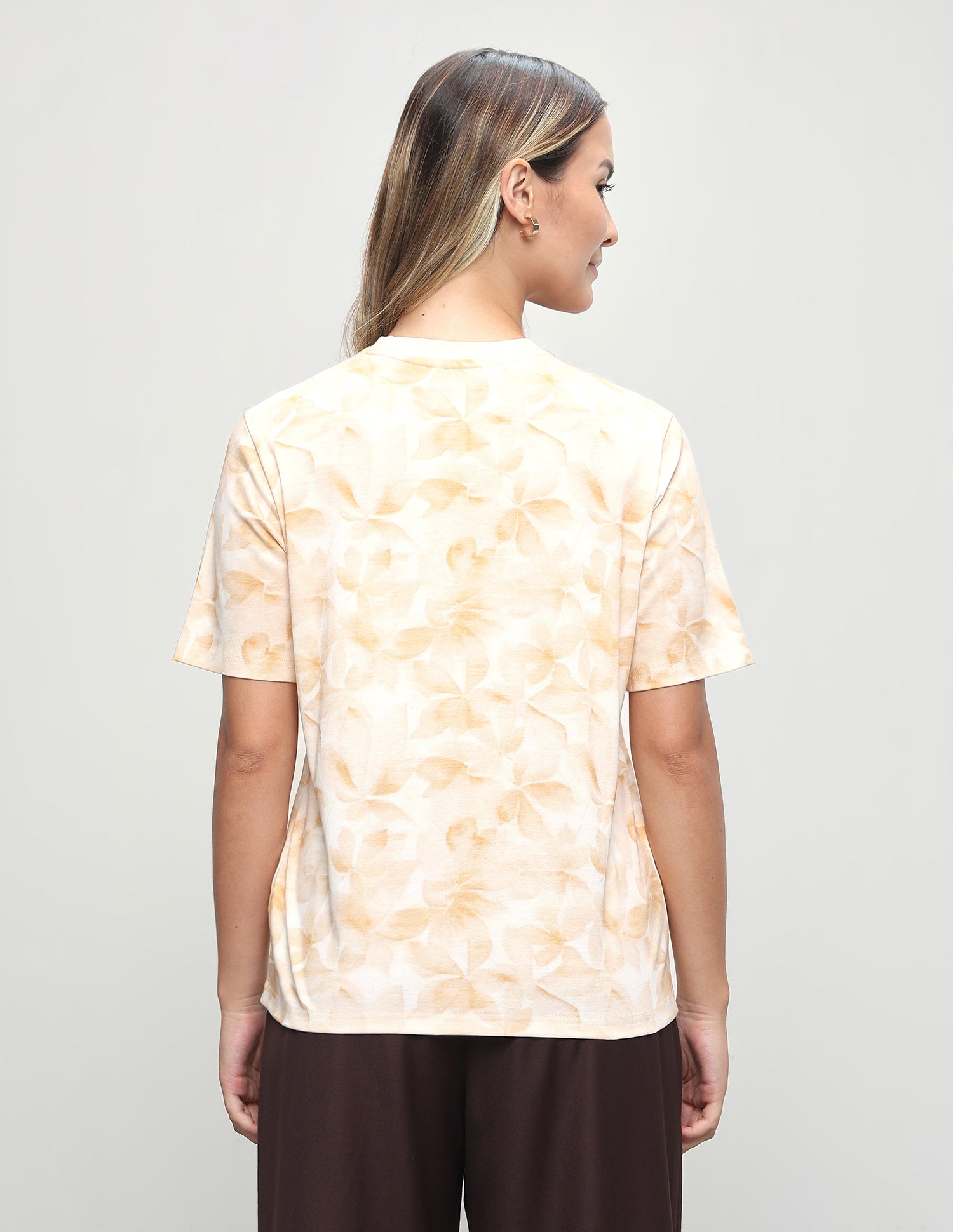 Floral Printed Boxy Fit T-Shirt Mustard - U.S. Polo Assn. India | Large