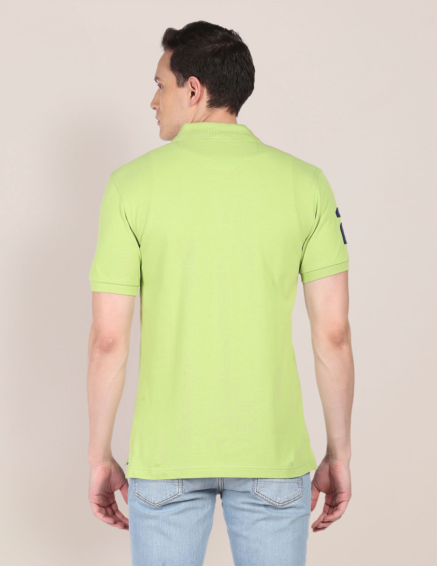 Compact Cotton Logo Polo Shirt Green - U.S. POLO ASSN. | Large