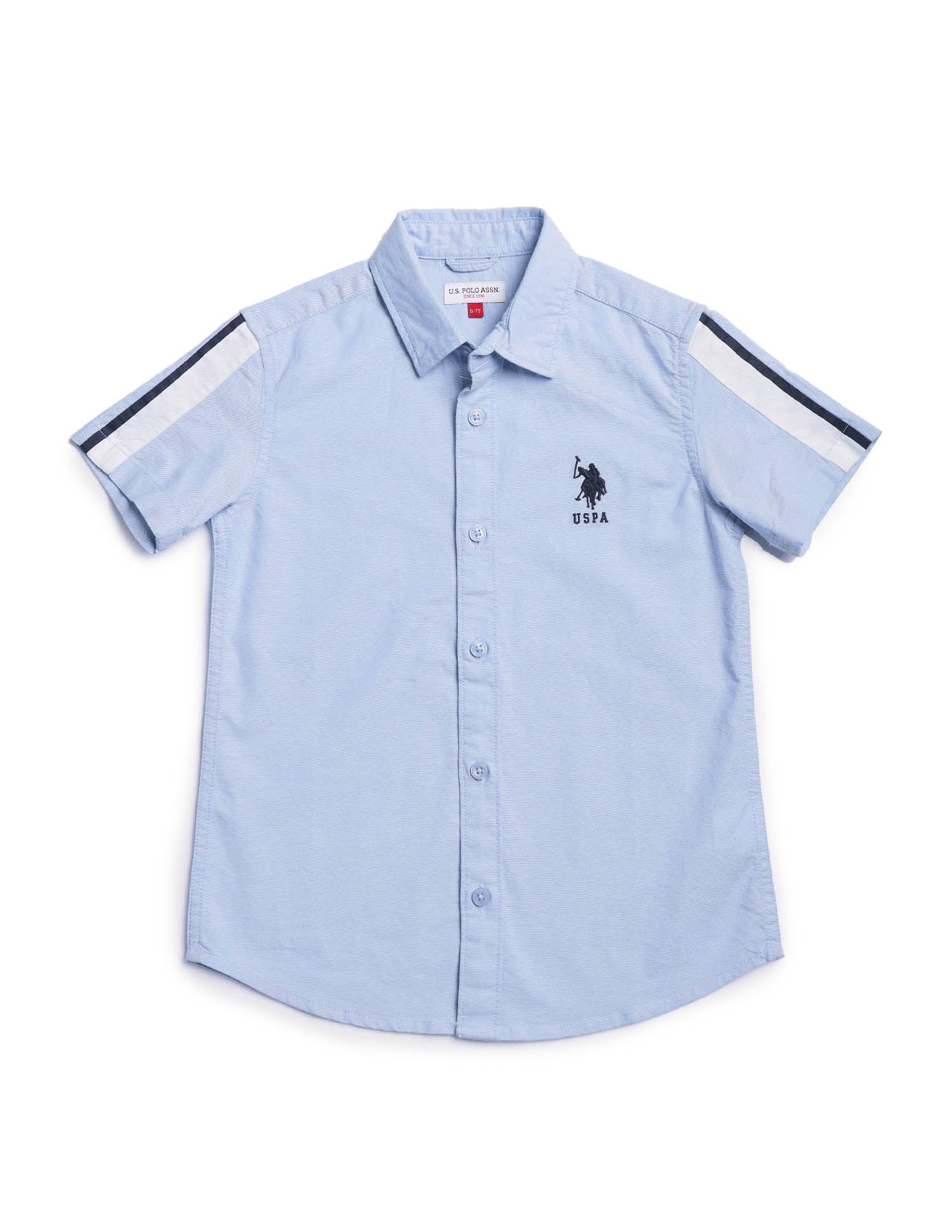 Boys Solid Regular Fit Shirt Light Blue - U.S. POLO ASSN. | Large