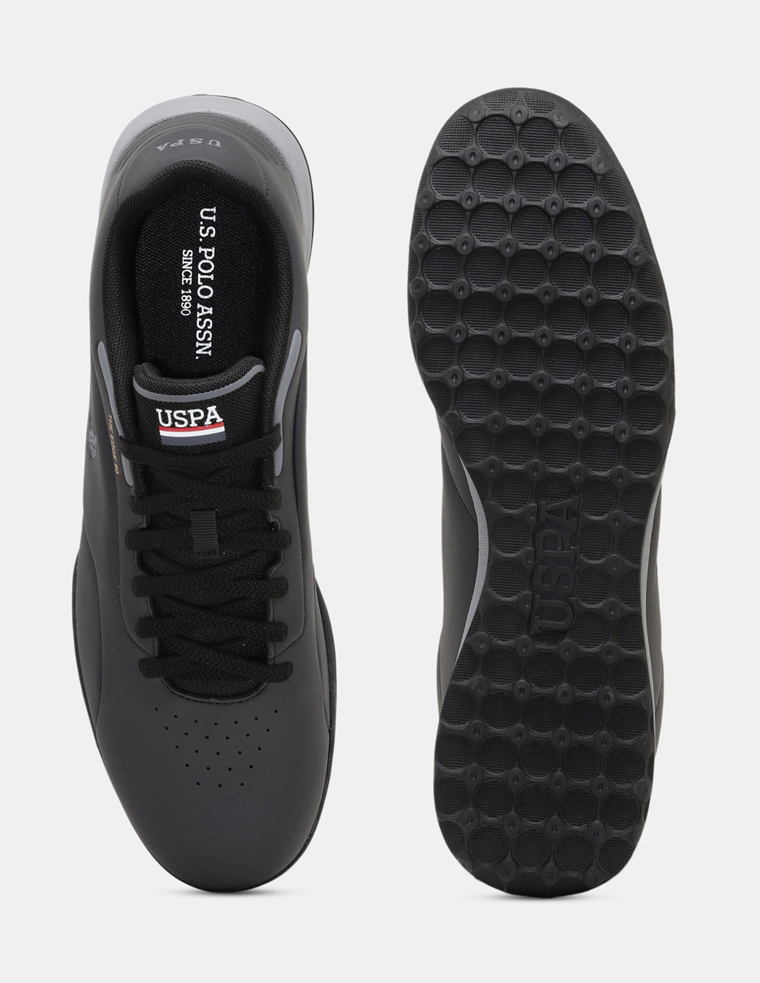 Round Toe Lace Ups The Edge 90 Sneakers Black - U.S. Polo Assn. India | Large